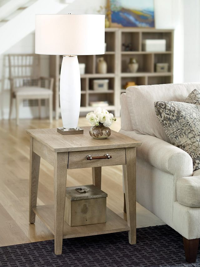 Symmetry Collins Rectangular Wood 1-Drawer Side Table