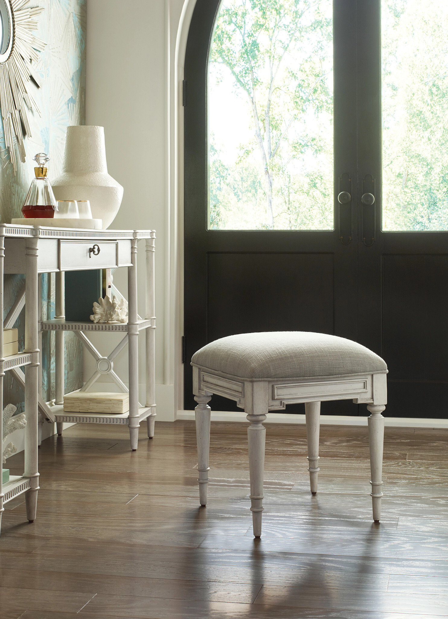 Terrace Wood/Fabric Stool