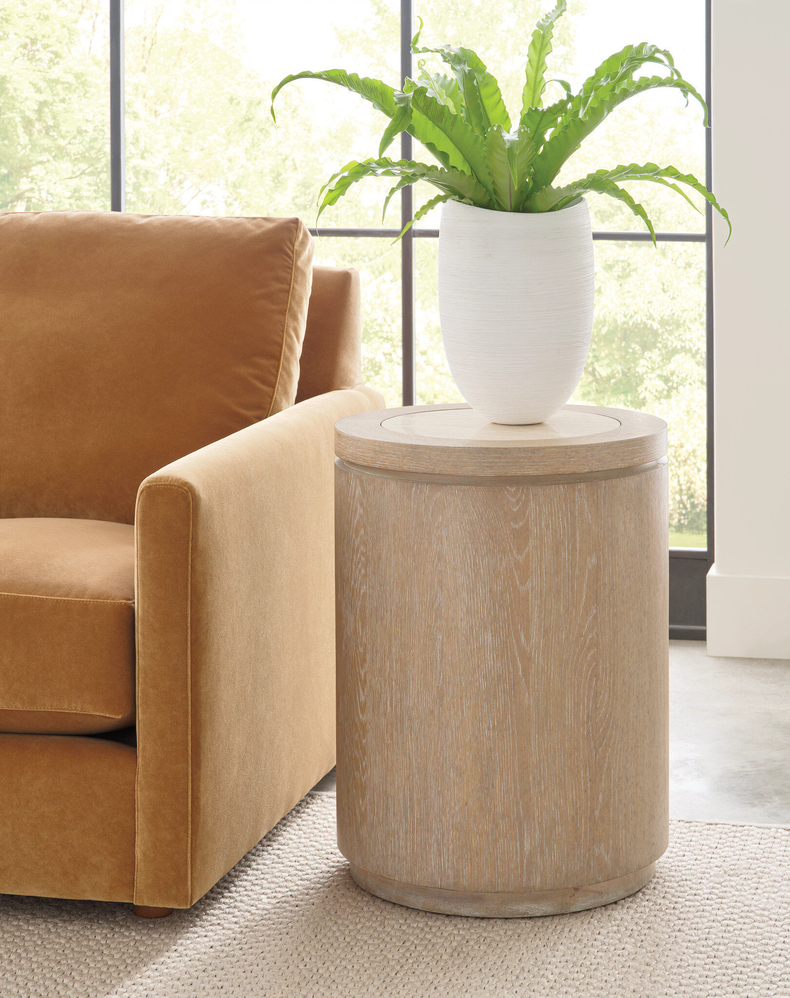 Windover Gatner Round Wood Drum Table