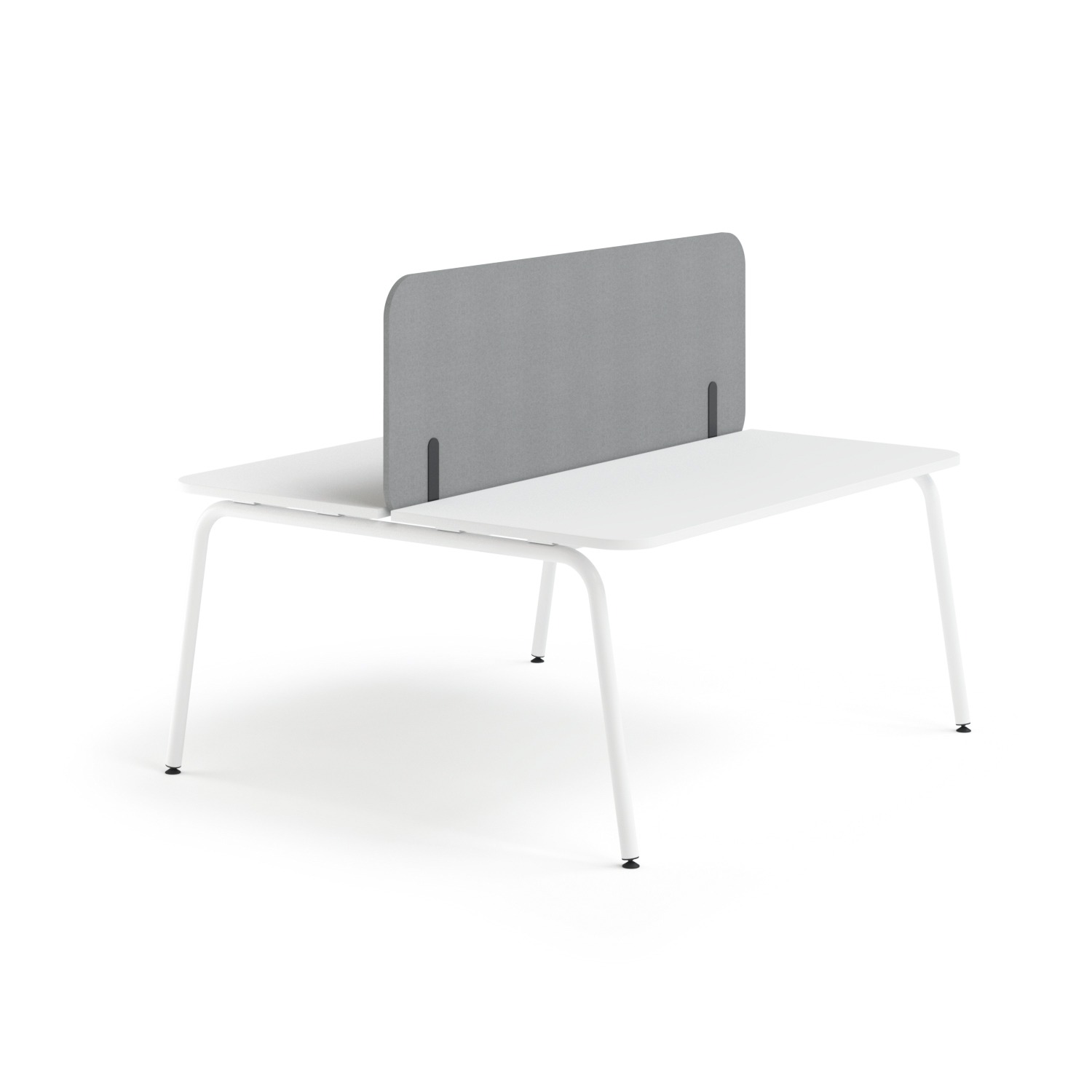 Nova O D64.6" Rectangular Single Row Office 2-Desk Bench Screen