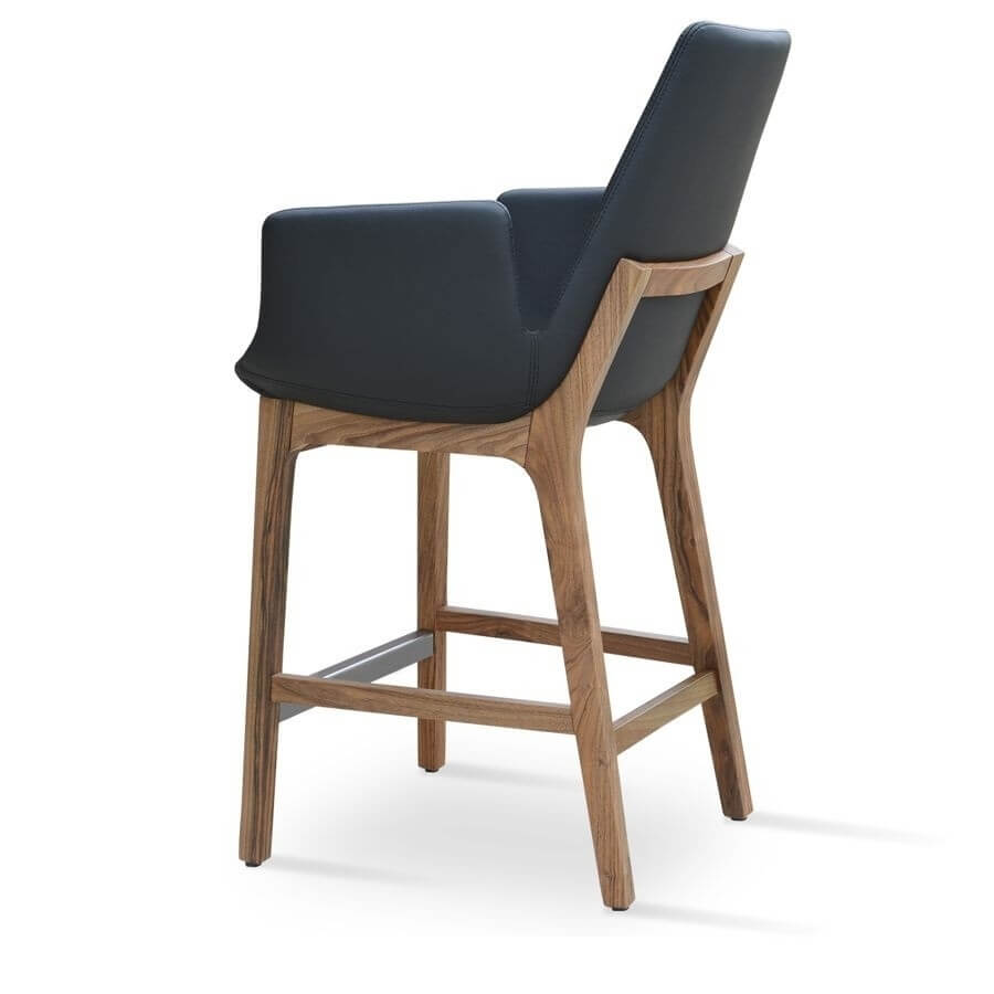 Eiffel Wood Arm Counter Stool