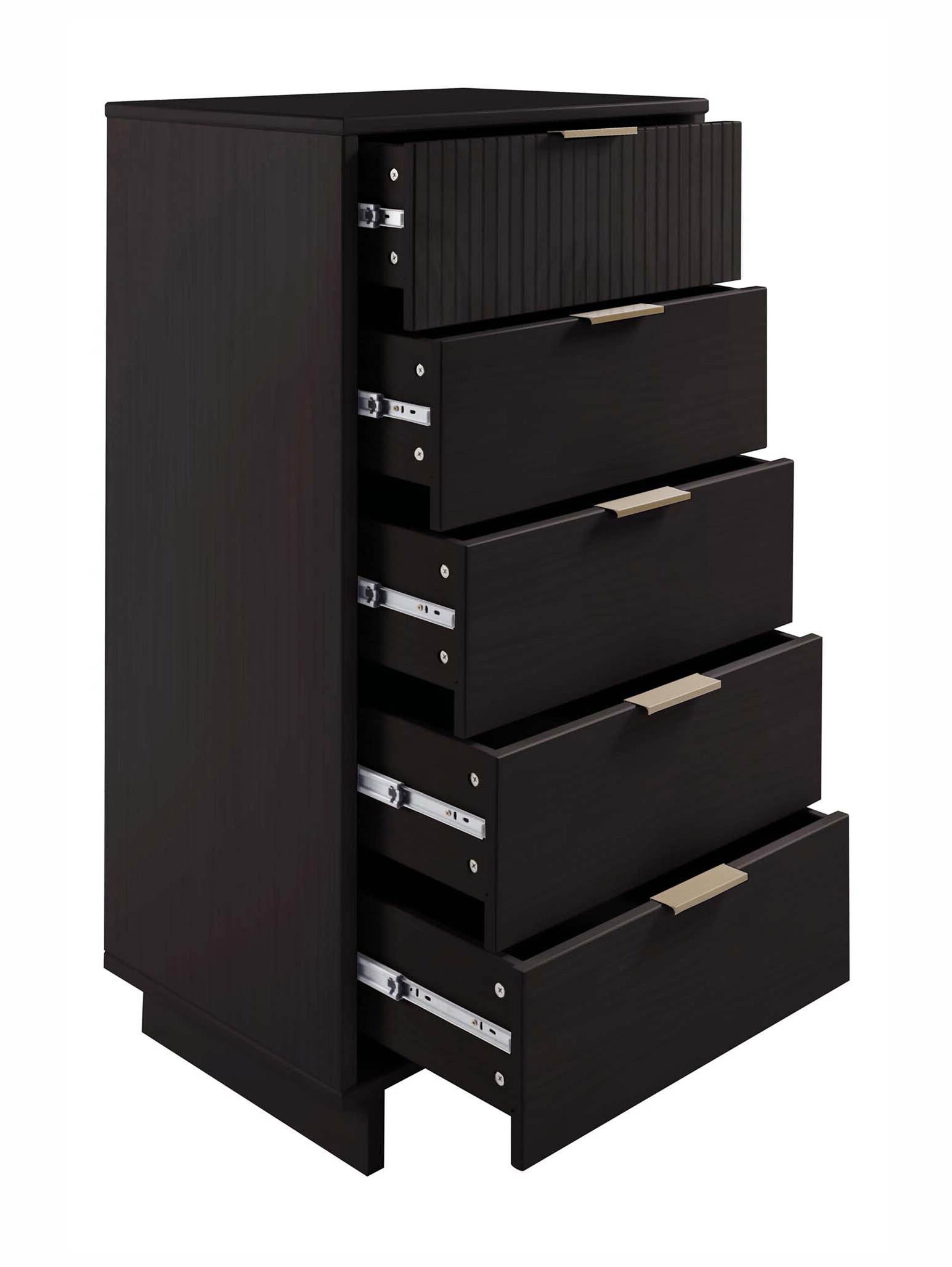 Granville W23.62-inch Tall Narrow Wood Dresser w/5 Full Extension Drawers
