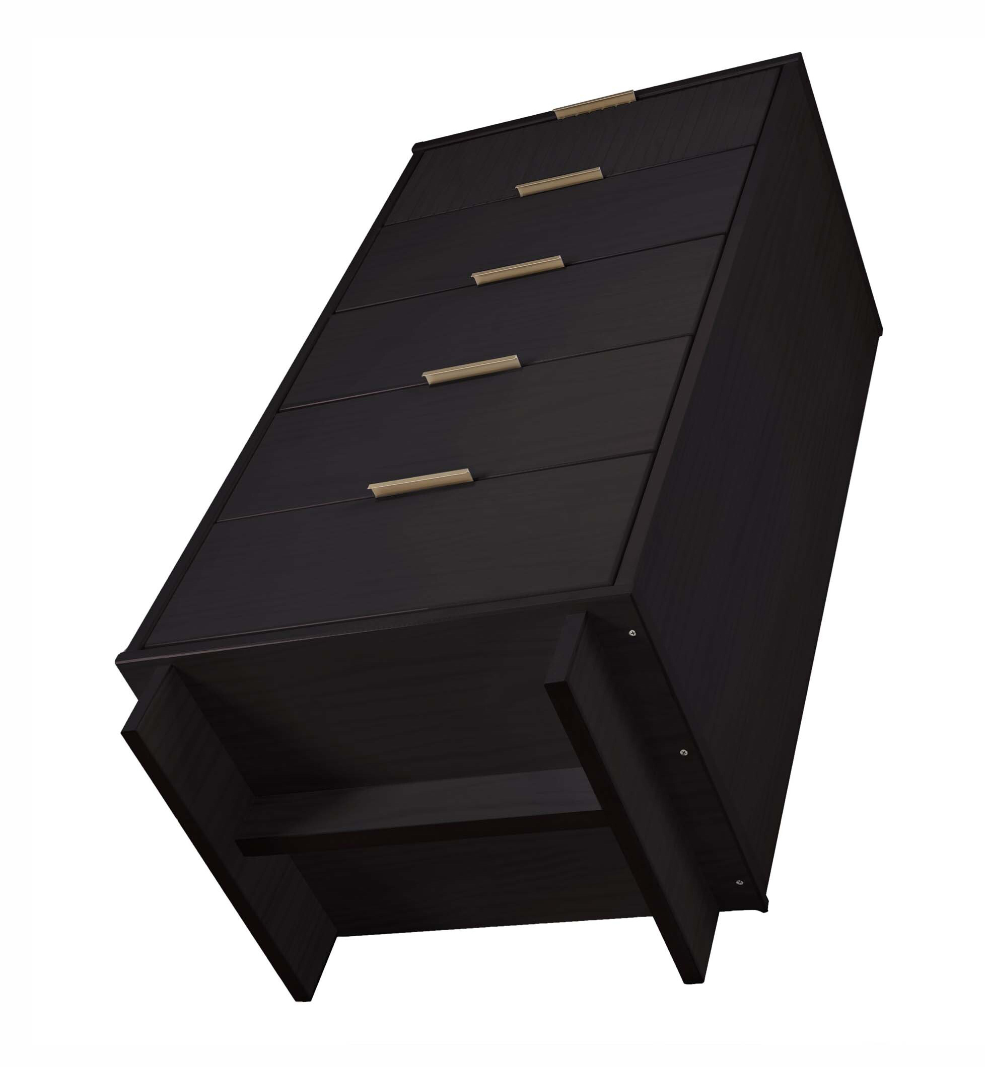 Granville W23.62-inch Tall Narrow Wood Dresser w/5 Full Extension Drawers