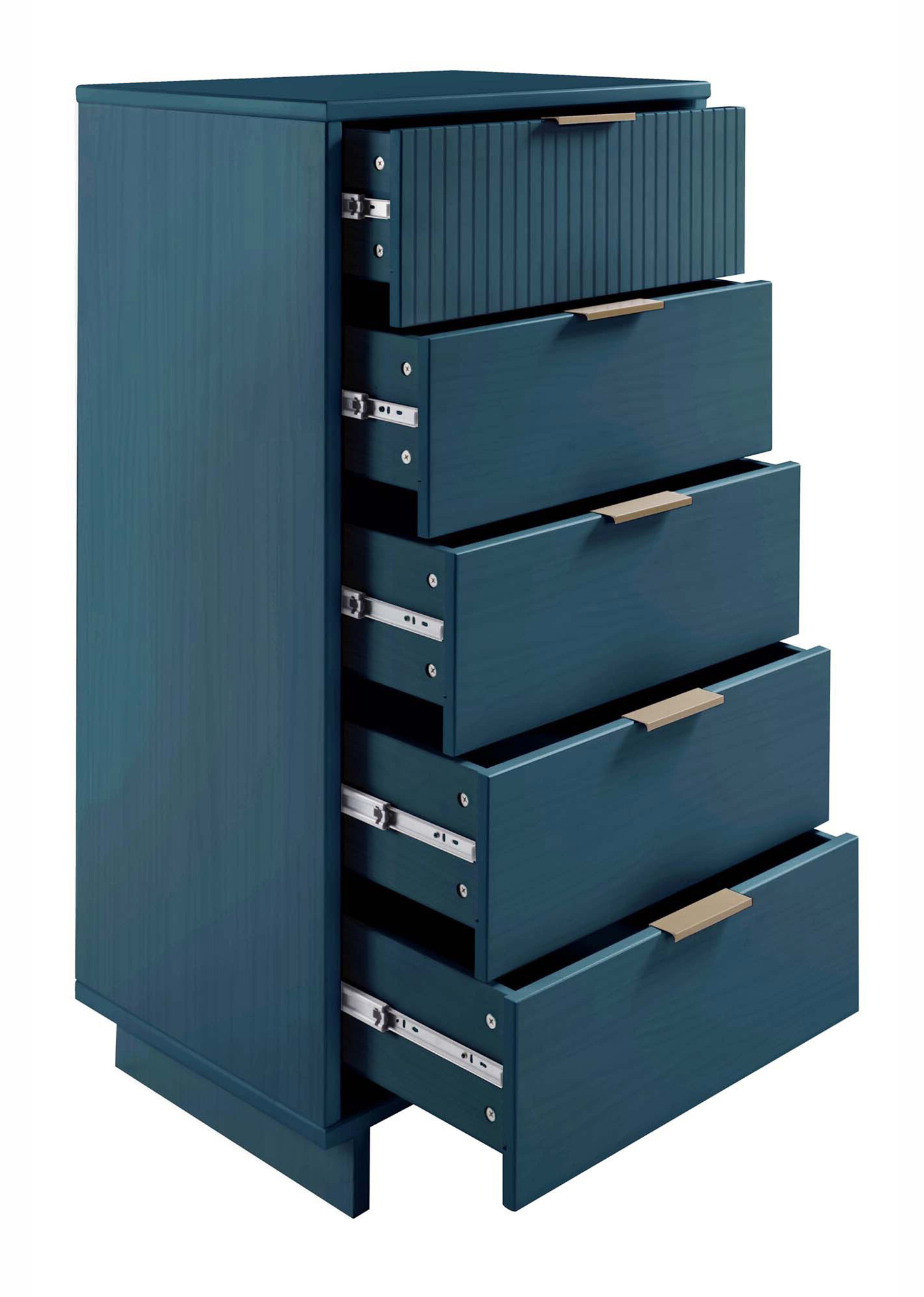 Granville W23.62-inch Tall Narrow Wood Dresser w/5 Full Extension Drawers