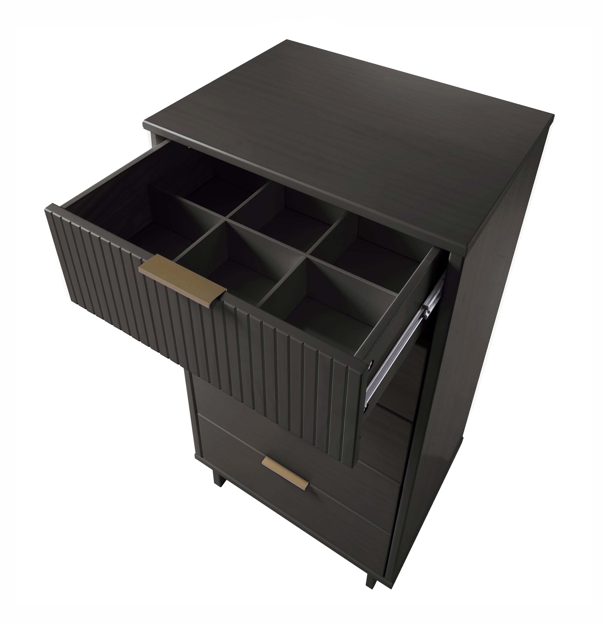 Granville W23.62-inch Tall Narrow Wood Dresser w/5 Full Extension Drawers