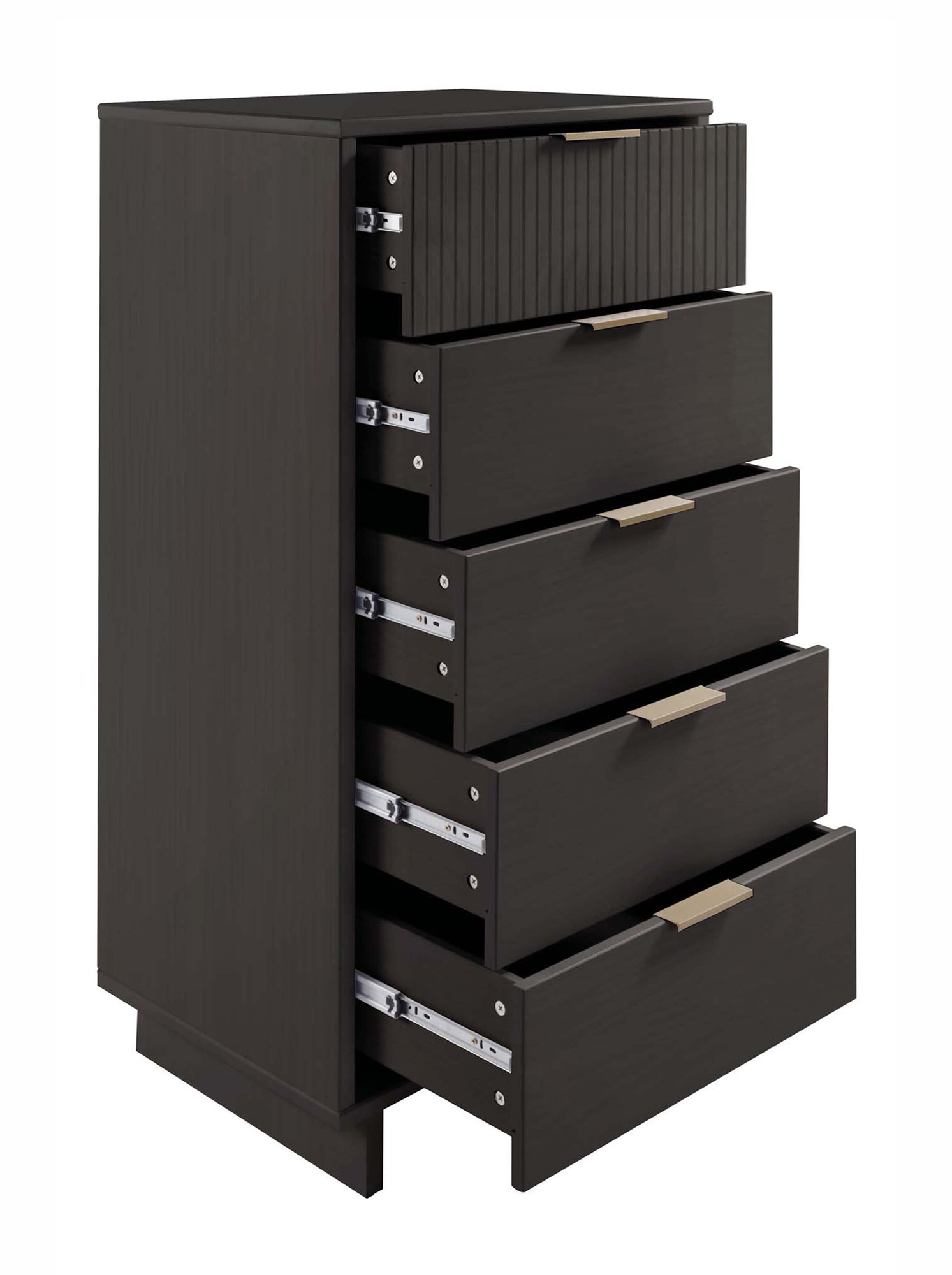 Granville W23.62-inch Tall Narrow Wood Dresser w/5 Full Extension Drawers