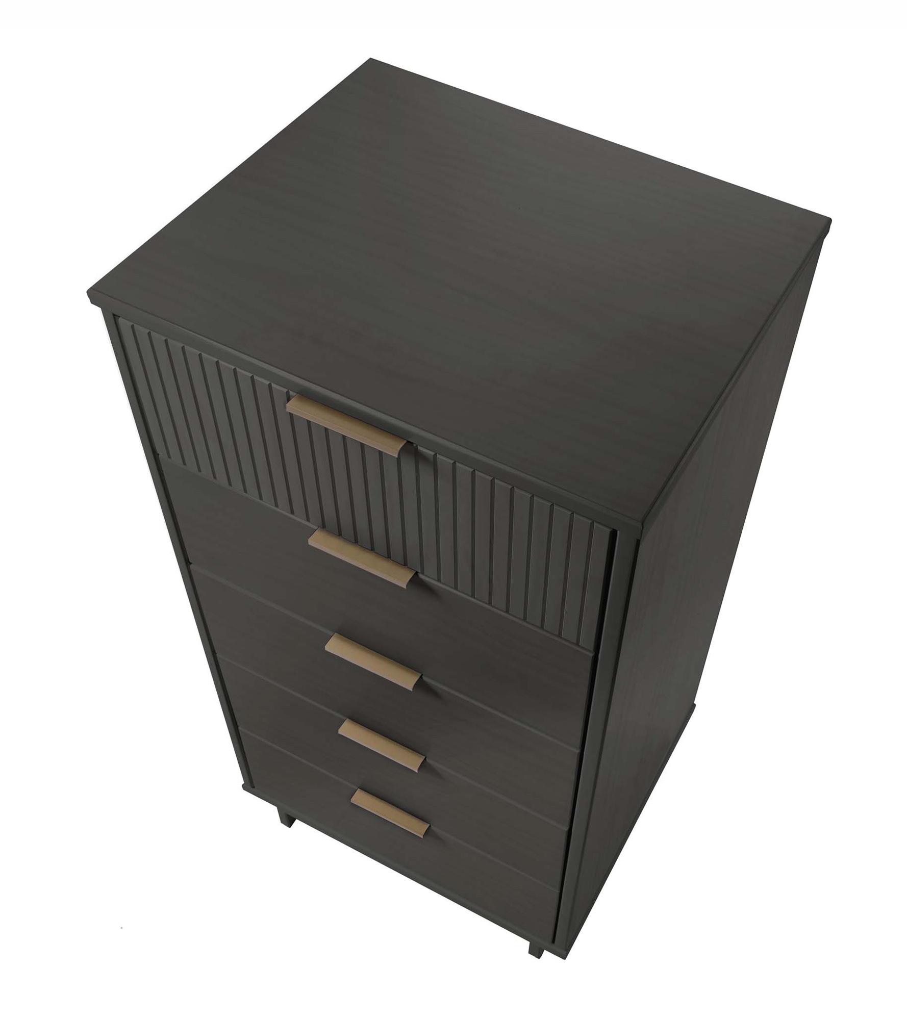 Granville W23.62-inch Tall Narrow Wood Dresser w/5 Full Extension Drawers