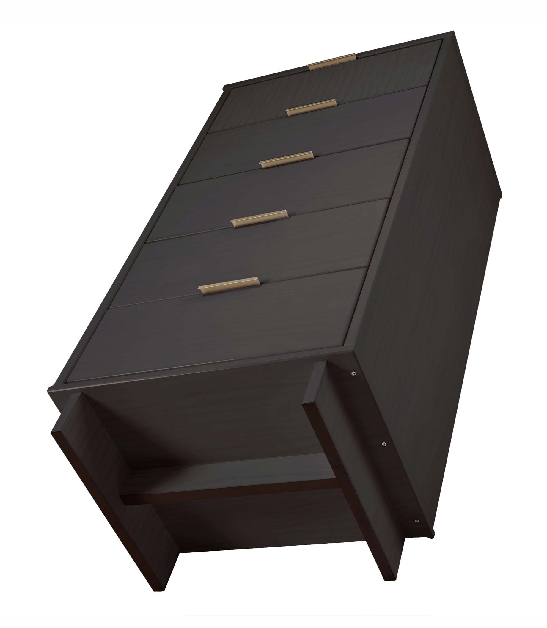 Granville W23.62-inch Tall Narrow Wood Dresser w/5 Full Extension Drawers