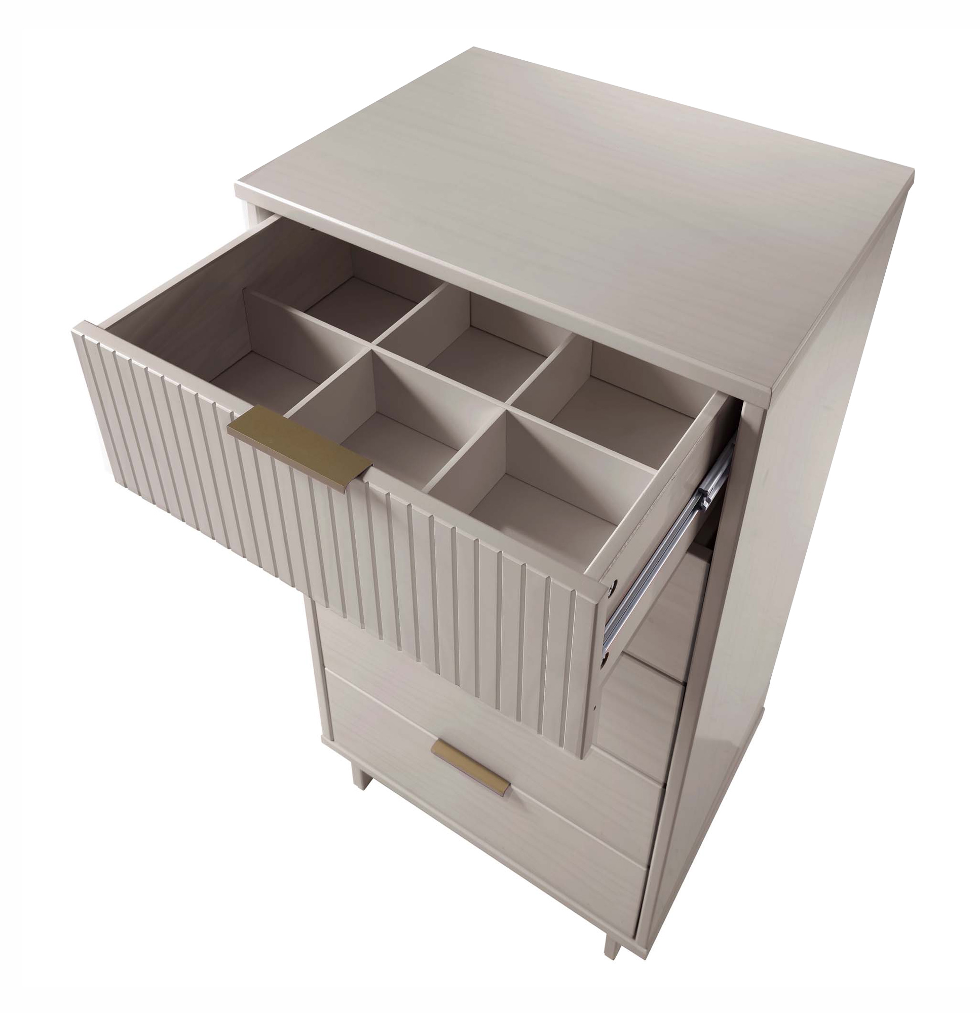 Granville W23.62-inch Tall Narrow Wood Dresser w/5 Full Extension Drawers