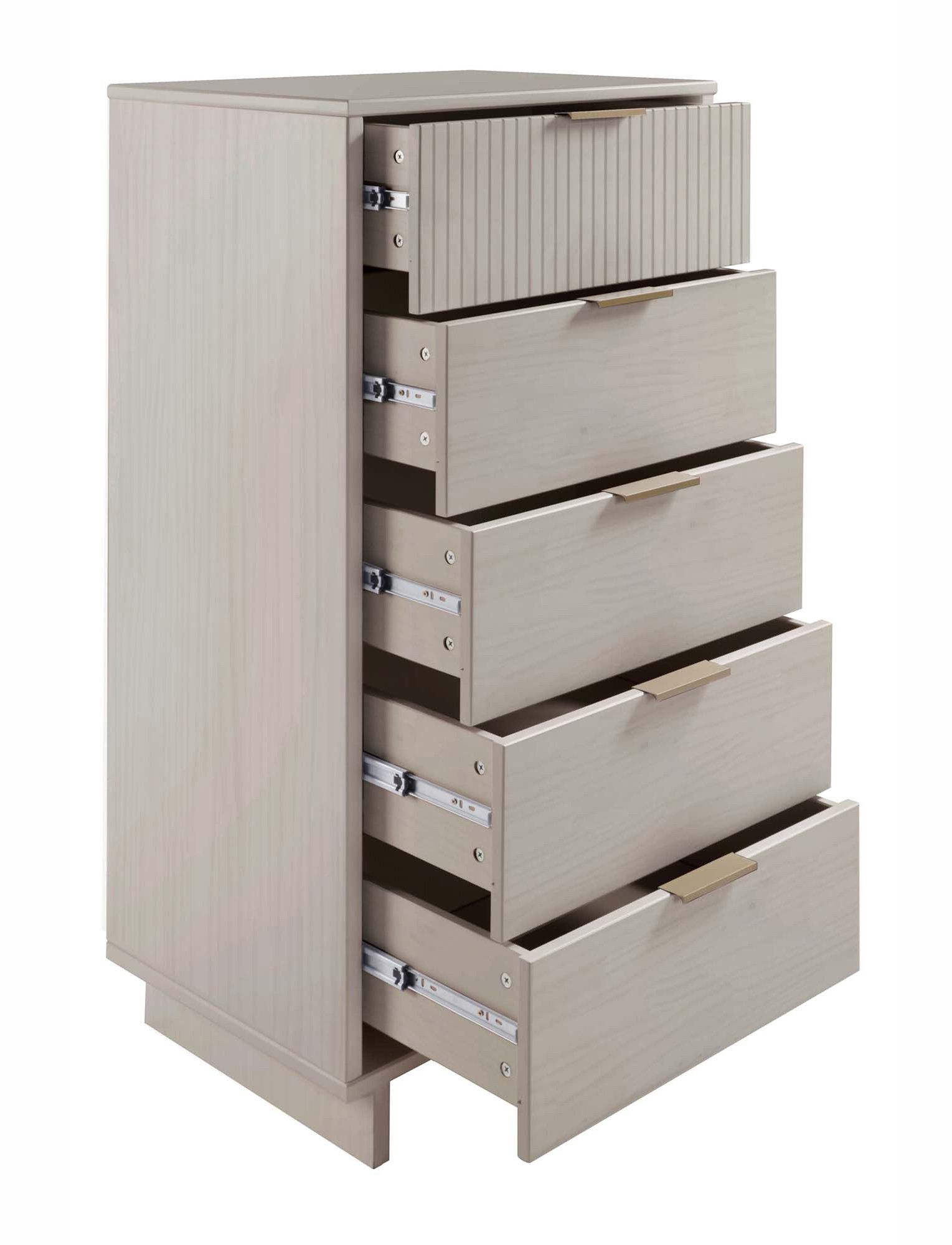 Granville W23.62-inch Tall Narrow Wood Dresser w/5 Full Extension Drawers