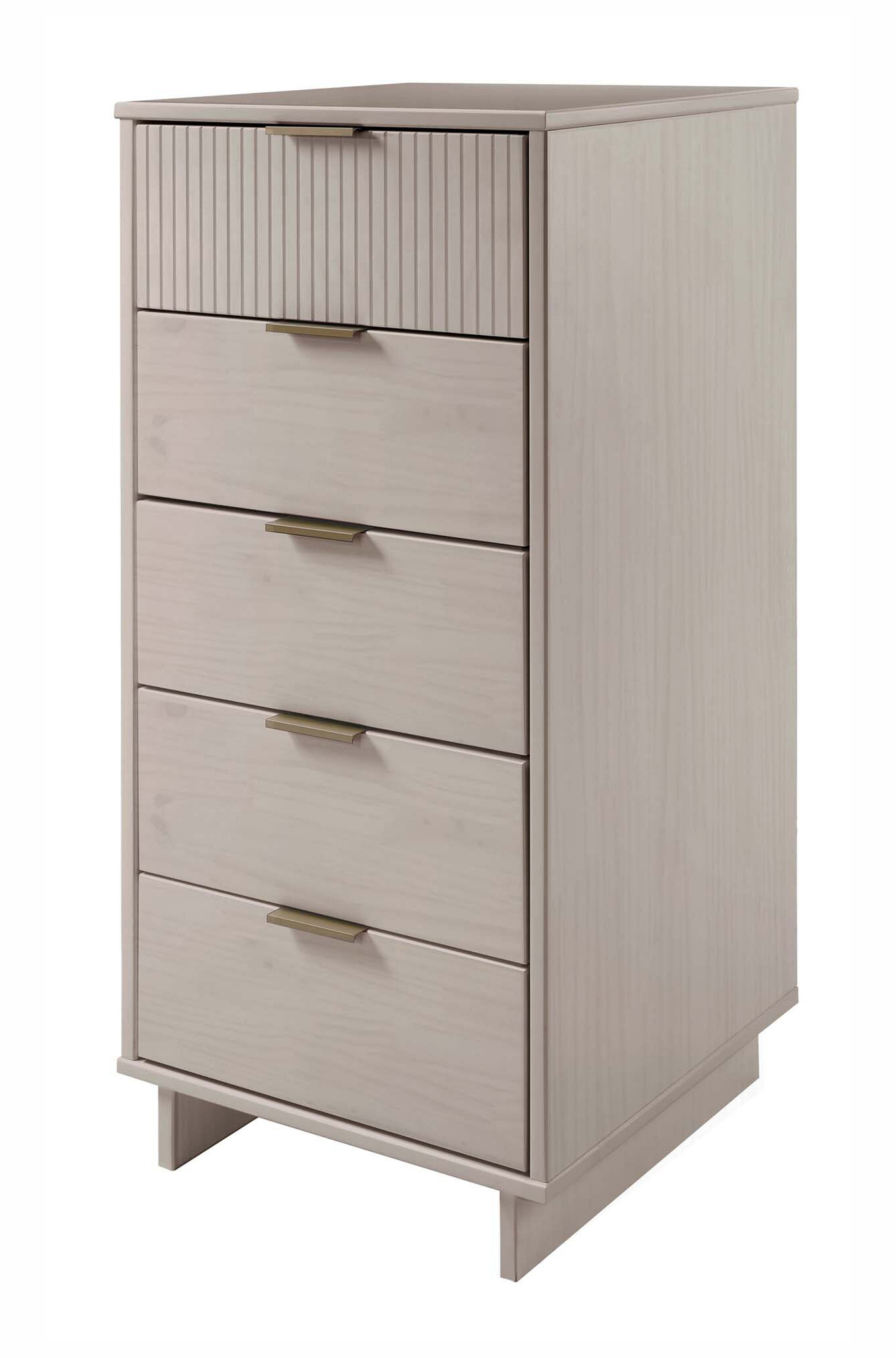 Granville W23.62-inch Tall Narrow Wood Dresser w/5 Full Extension Drawers
