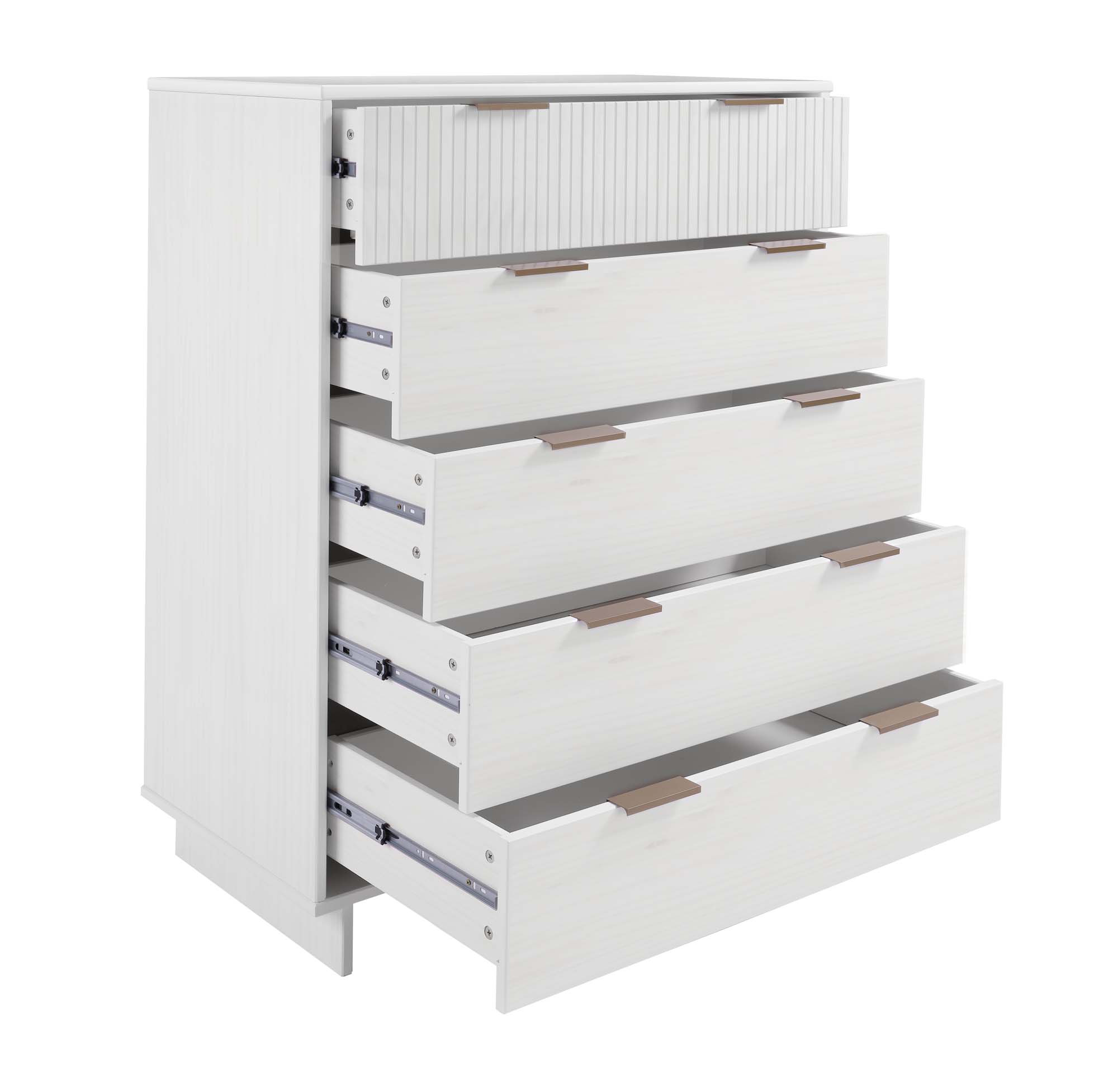 Granville 45.27-inch Tall Wood Dresser w/5 Full Extension Drawers