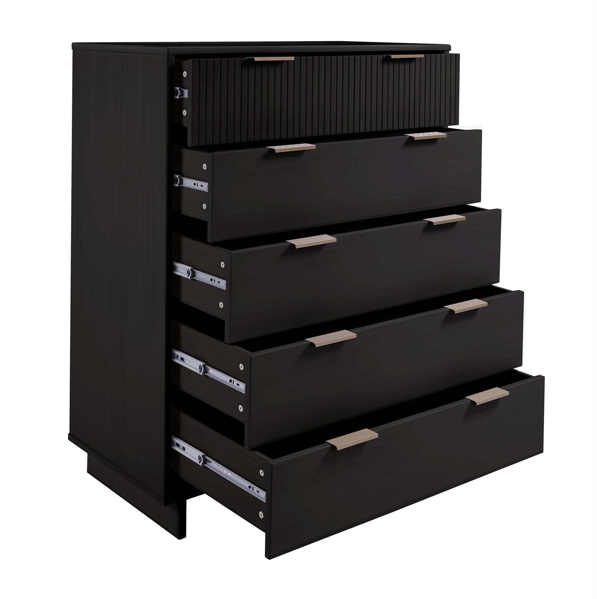 Granville 45.27-inch Tall Wood Dresser w/5 Full Extension Drawers