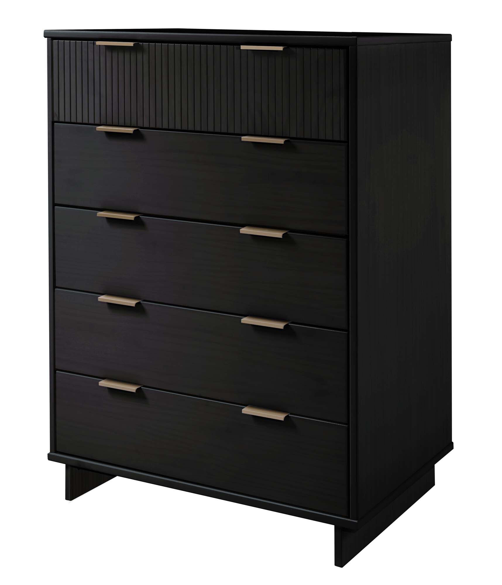 Manhattan 45.27" Tall Wood Dresser, Black