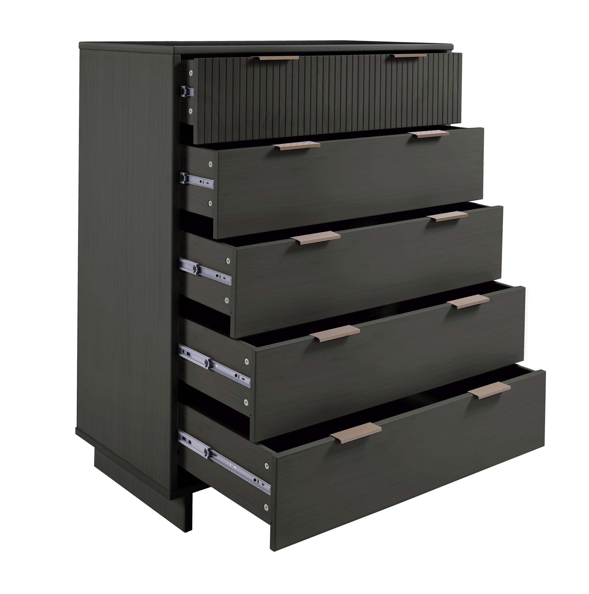 Granville 45.27-inch Tall Wood Dresser w/5 Full Extension Drawers