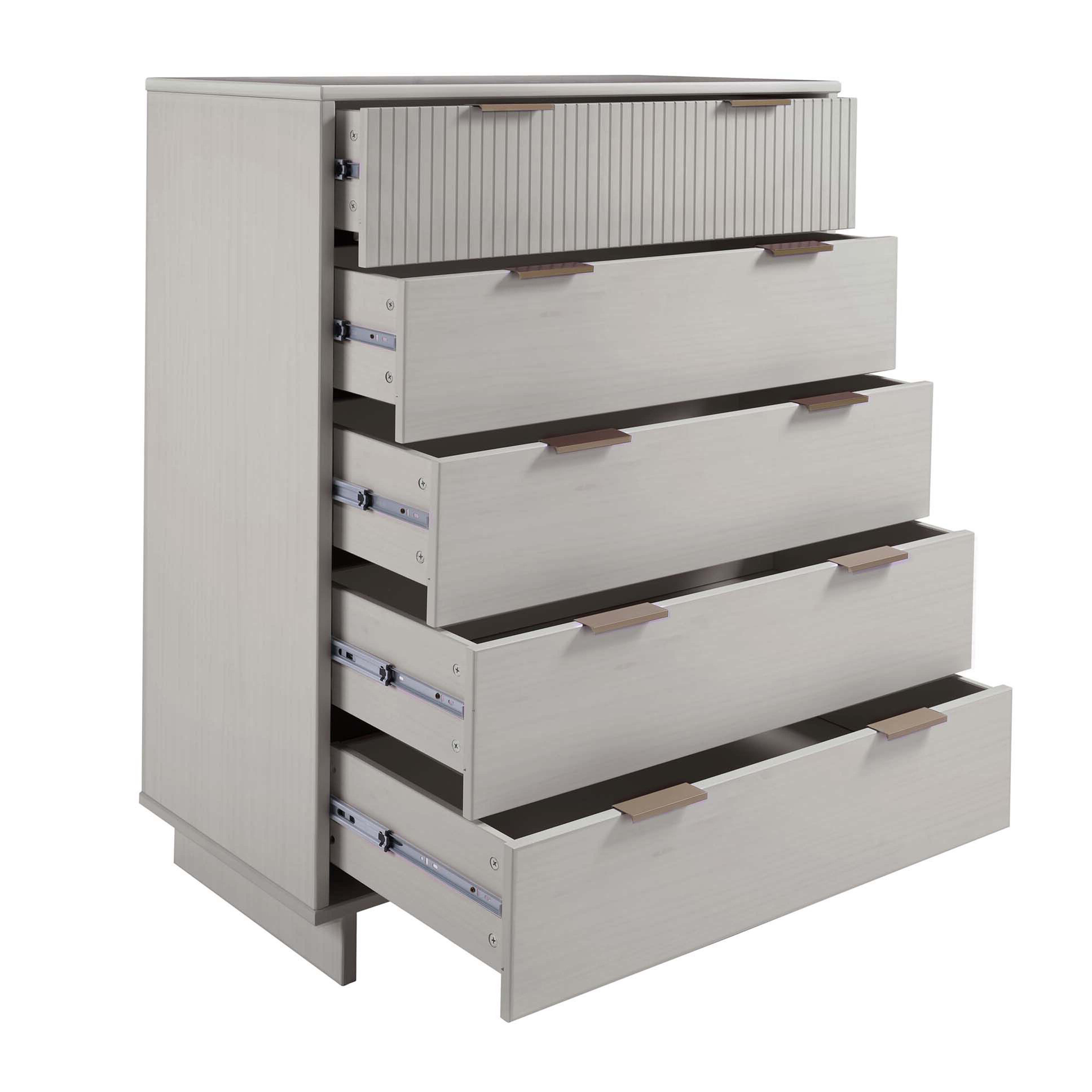 Granville 45.27-inch Tall Wood Dresser w/5 Full Extension Drawers
