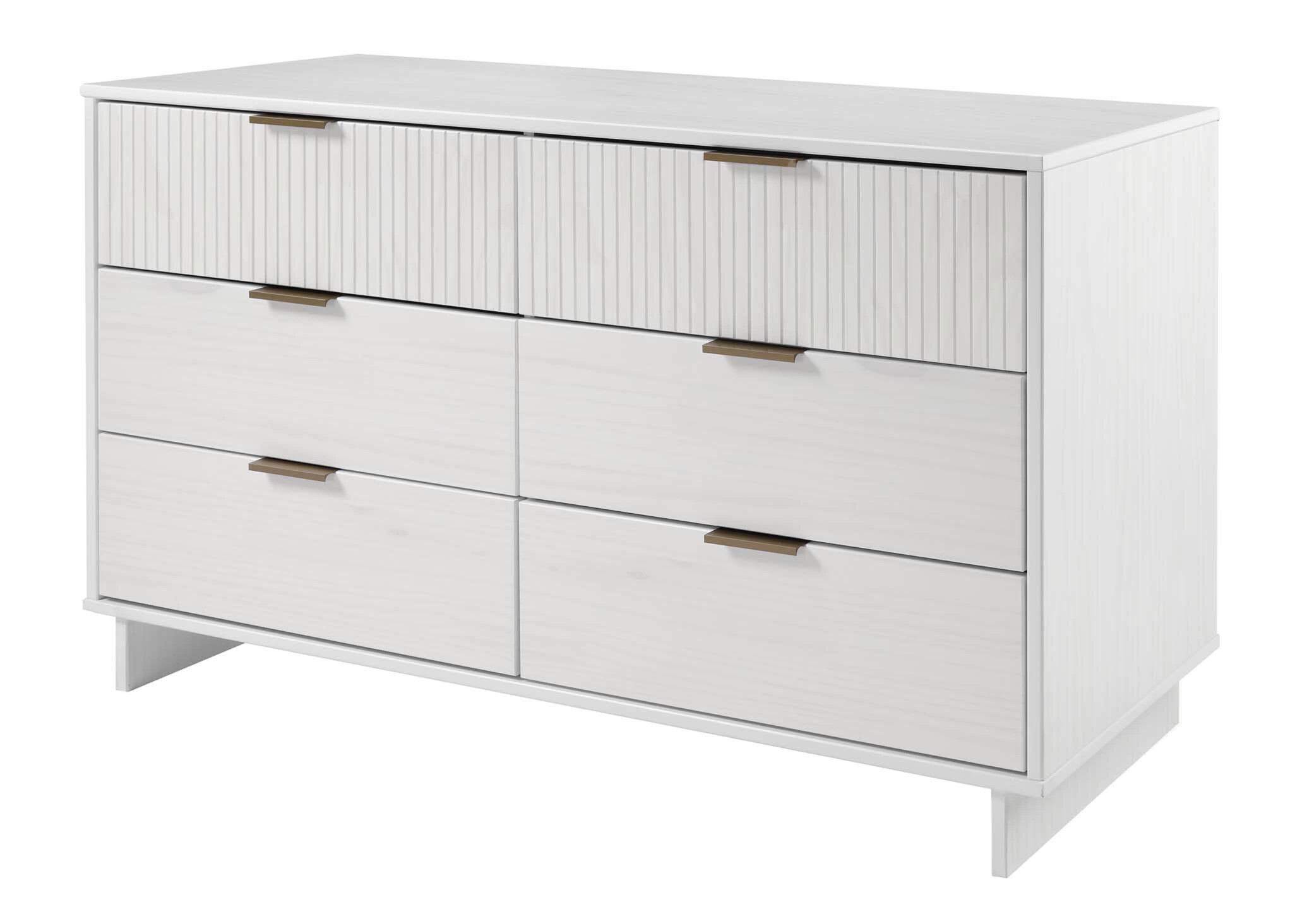 Granville 55.07-inch Wide Wood Double Dresser w/6 Full Extension Drawers