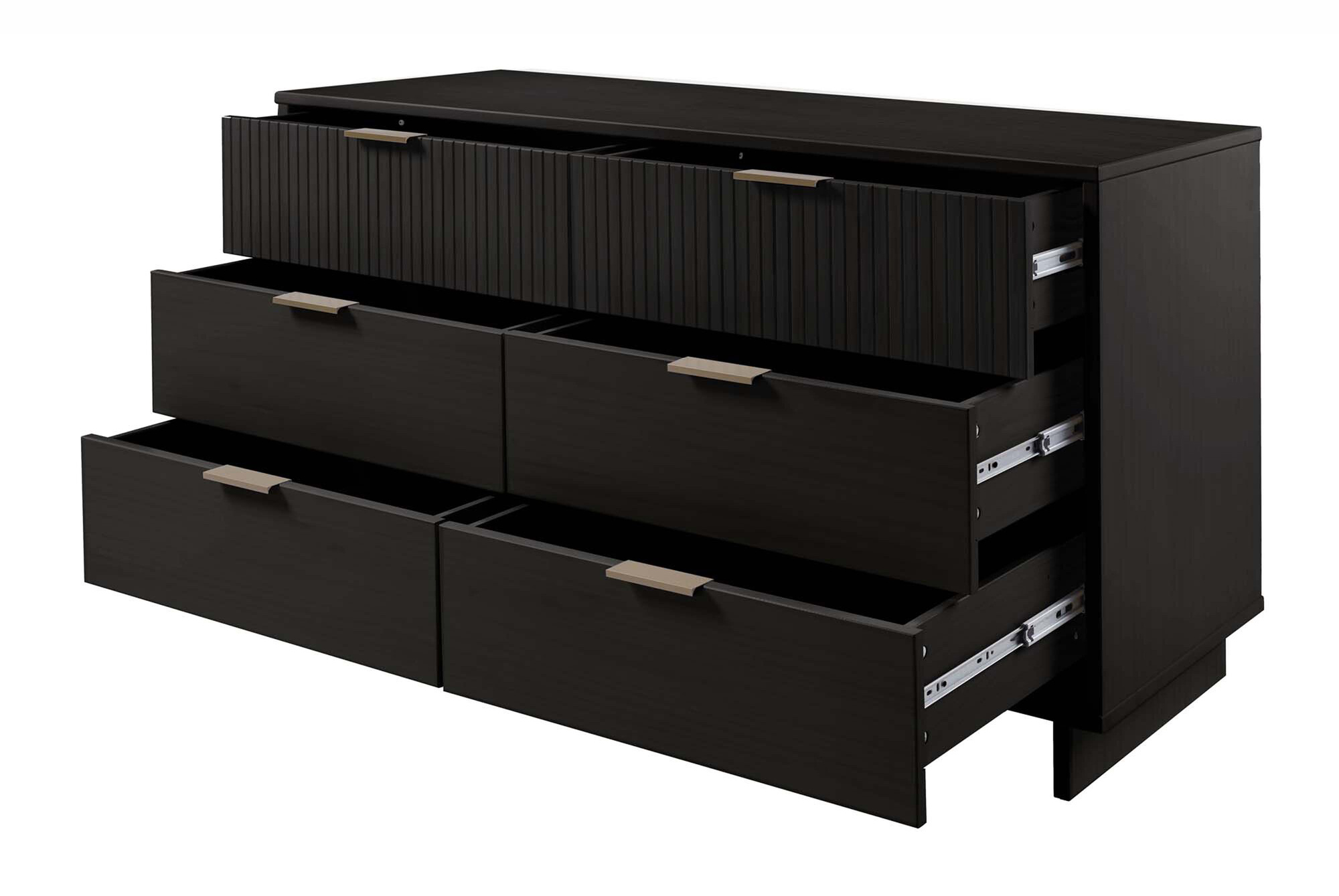 Granville 55.07-inch Wide Wood Double Dresser w/6 Full Extension Drawers
