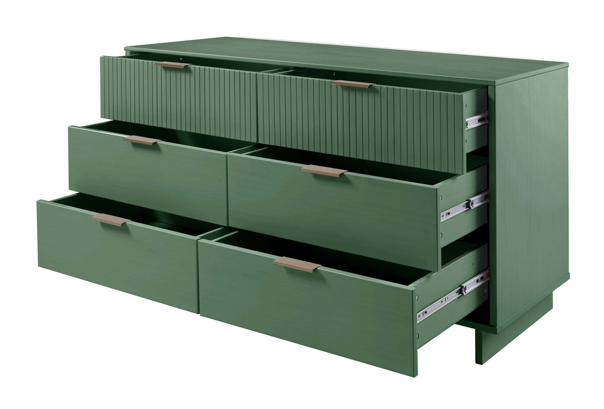 Granville 55.07-inch Wide Wood Double Dresser w/6 Full Extension Drawers