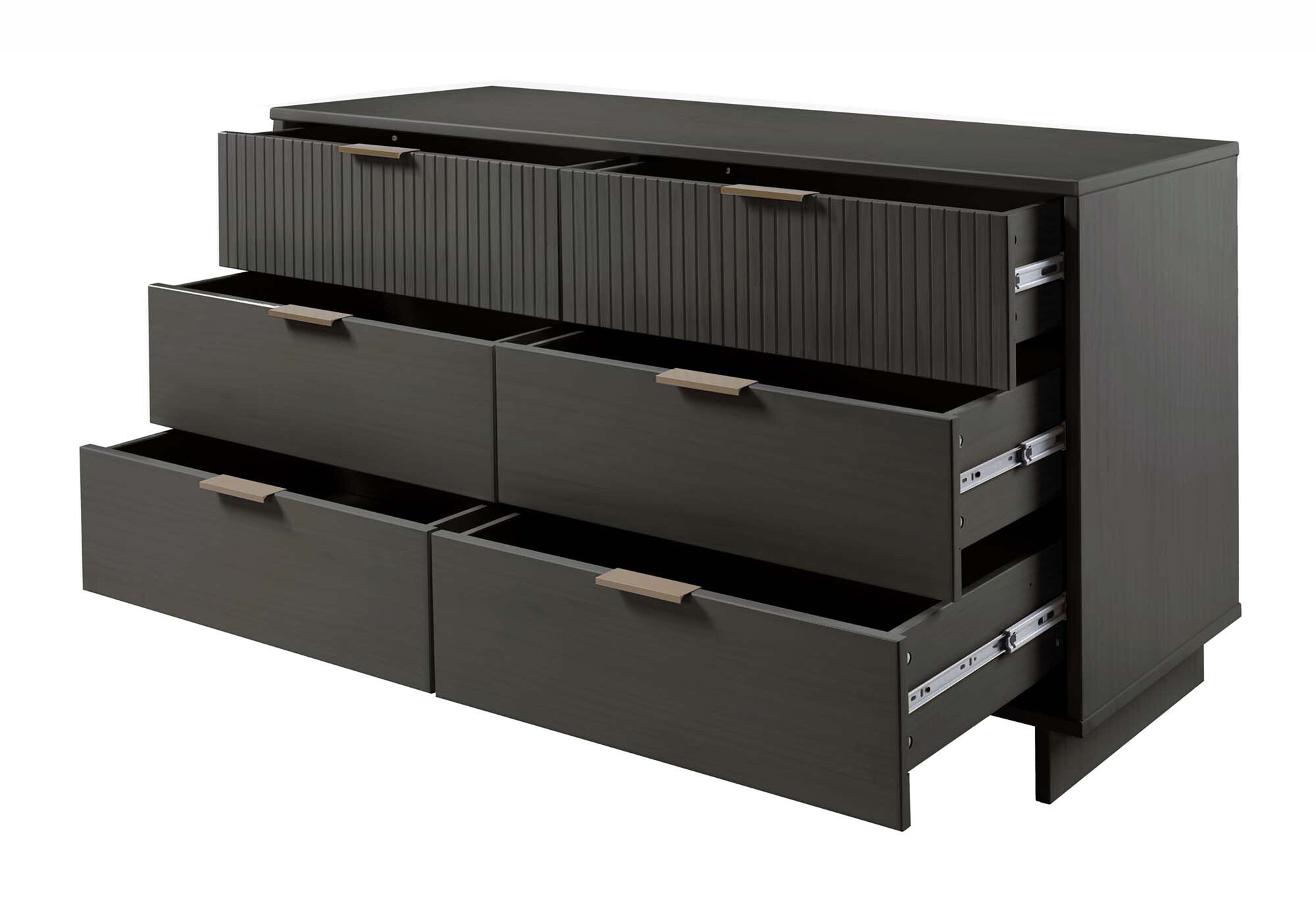 Granville 55.07-inch Wide Wood Double Dresser w/6 Full Extension Drawers