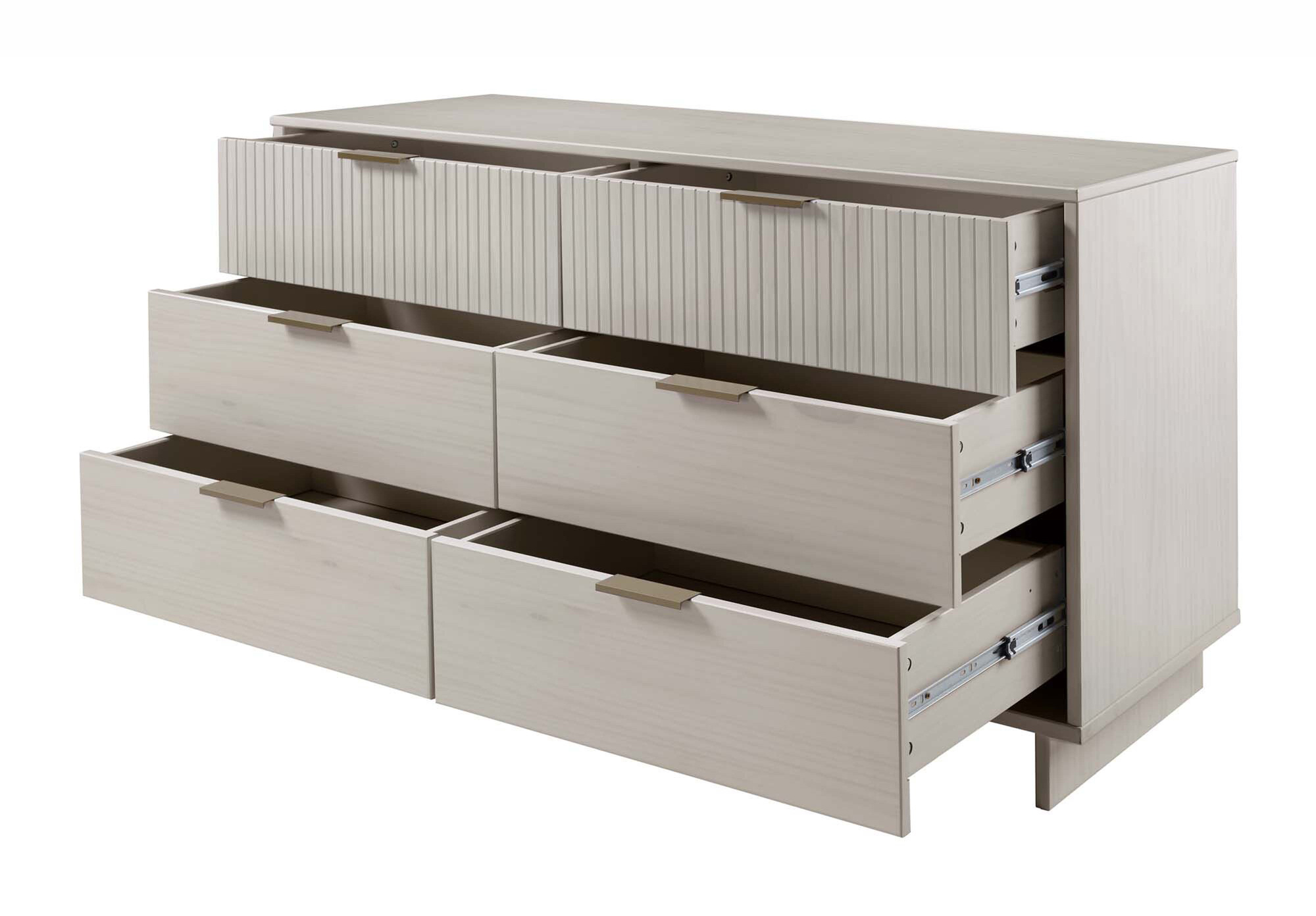 Granville 55.07-inch Wide Wood Double Dresser w/6 Full Extension Drawers