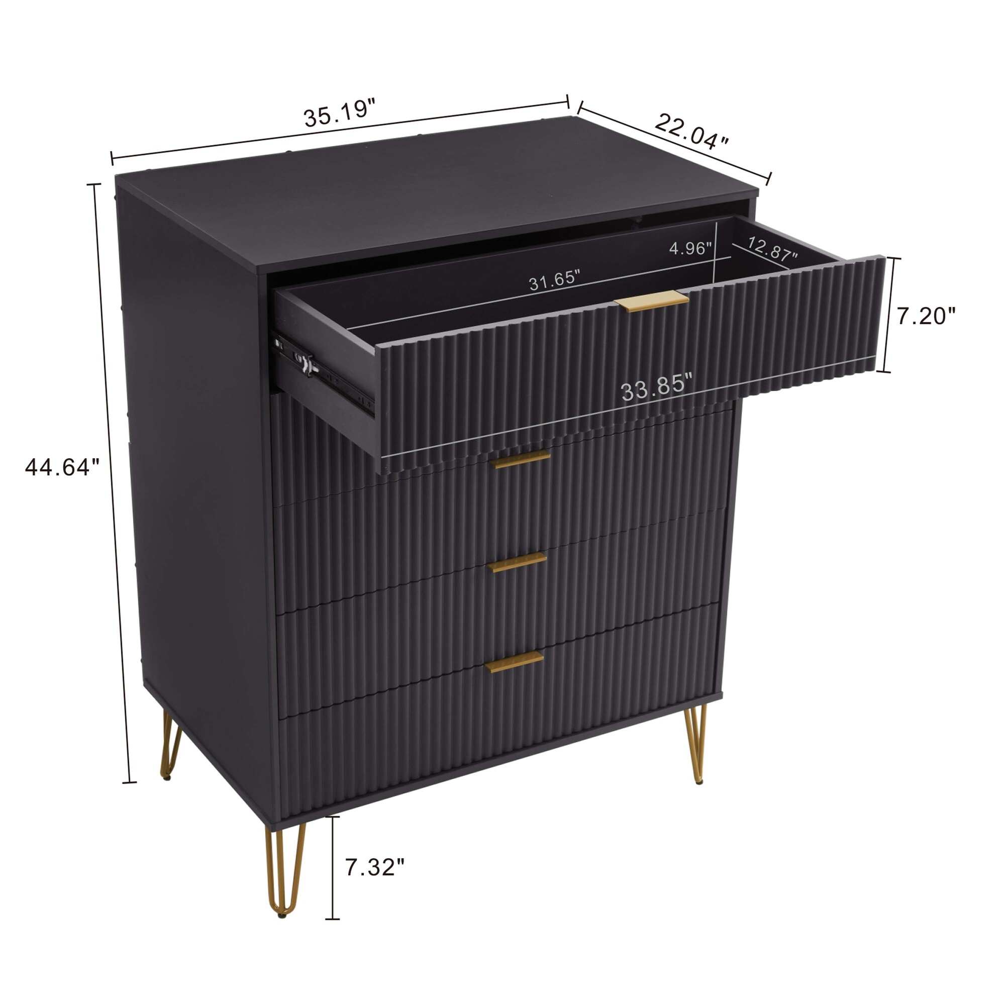 DUMBO 5-Drawer Tall MDF Dresser