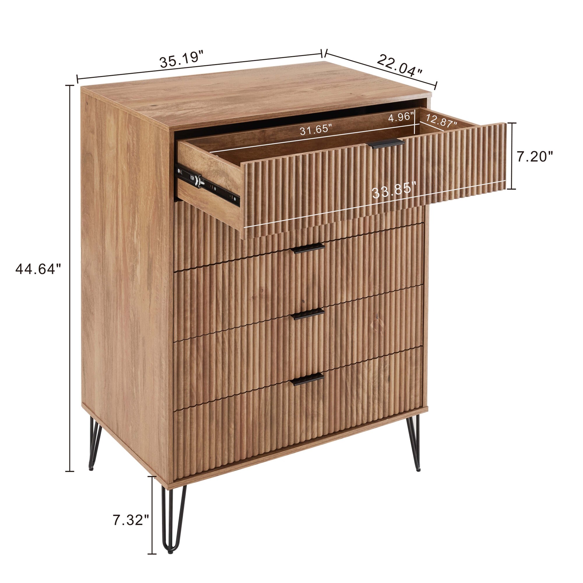DUMBO 5-Drawer Tall MDF Dresser