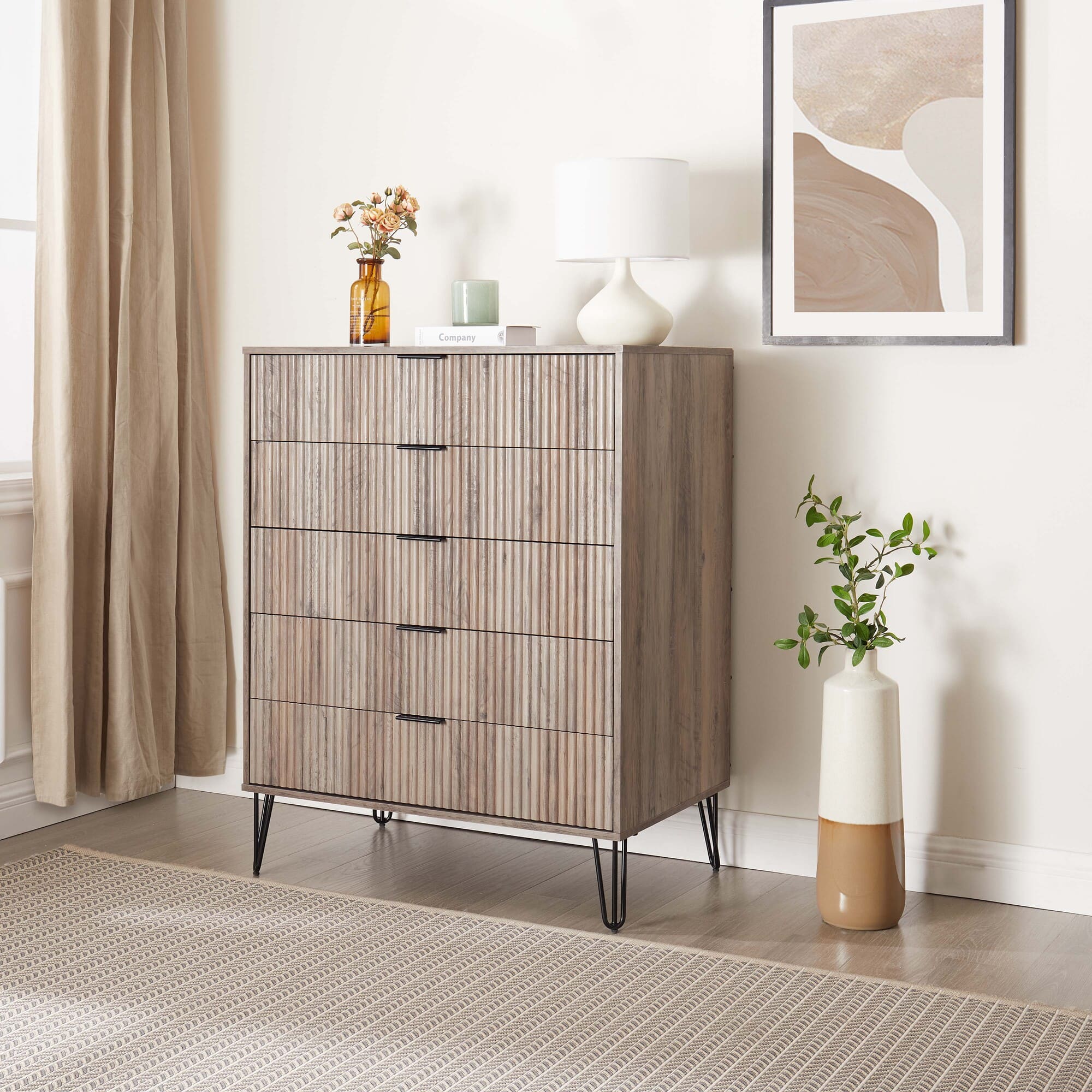DUMBO 5-Drawer Tall MDF Dresser