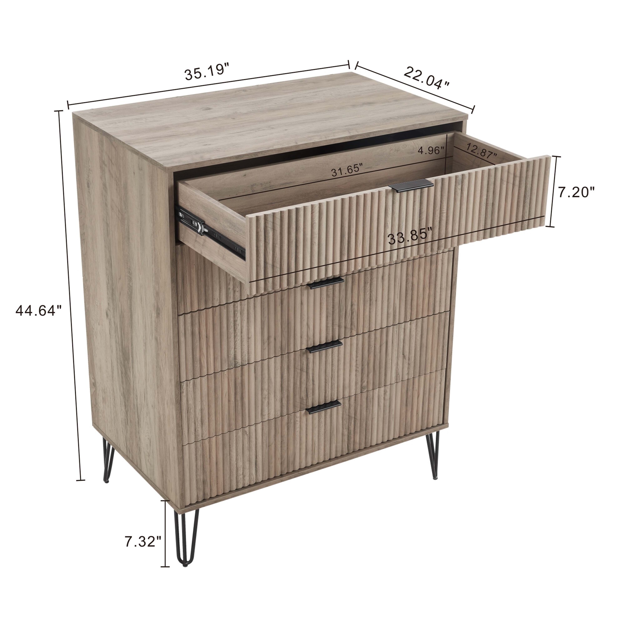 DUMBO 5-Drawer Tall MDF Dresser