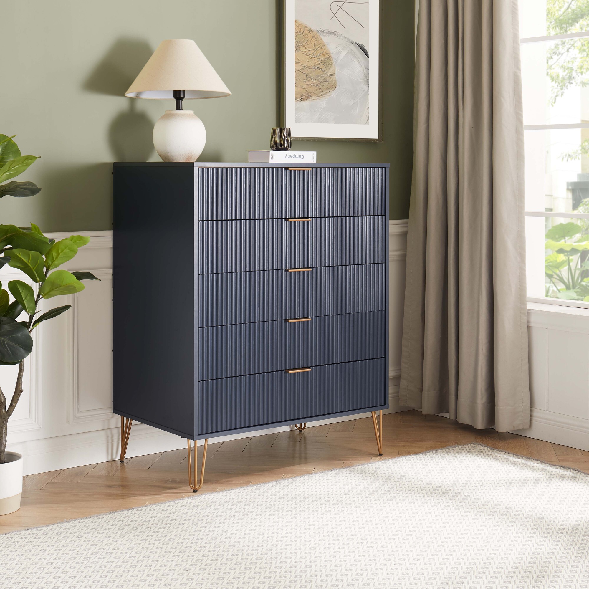 DUMBO 5-Drawer Tall MDF Dresser