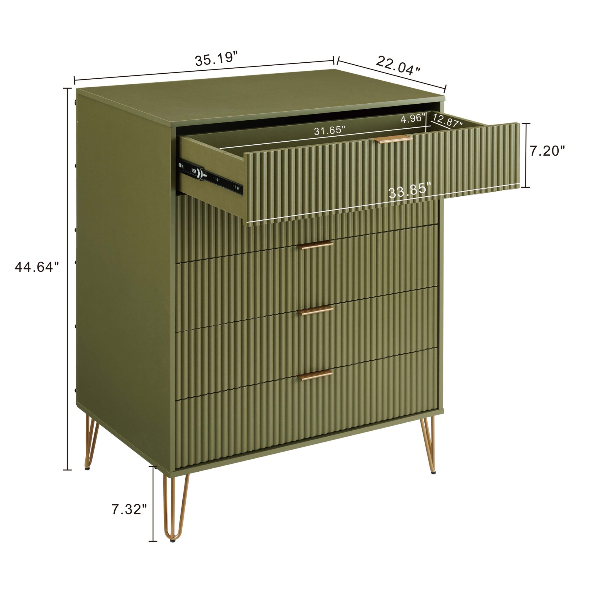 DUMBO 5-Drawer Tall MDF Dresser