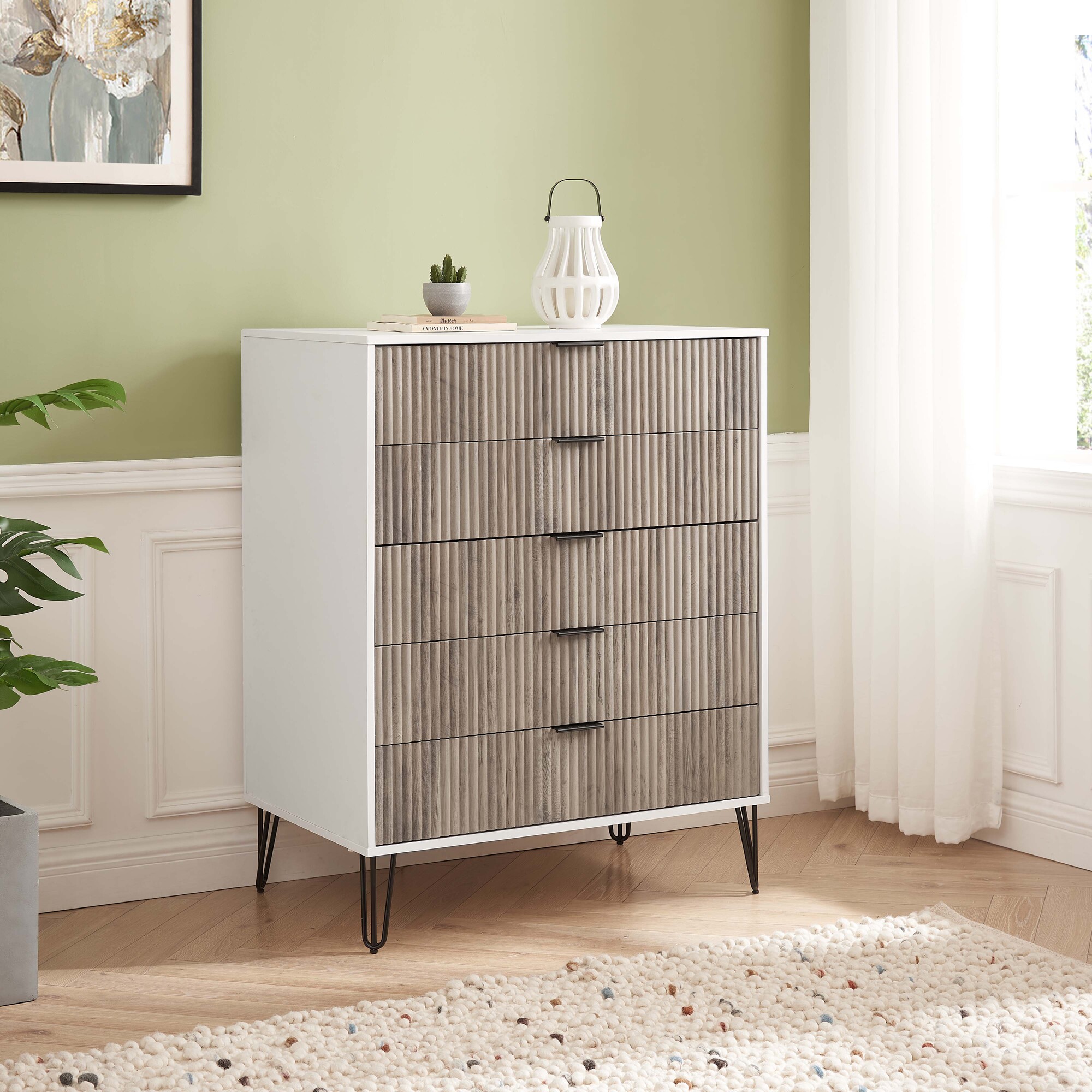 DUMBO 5-Drawer Tall MDF Dresser