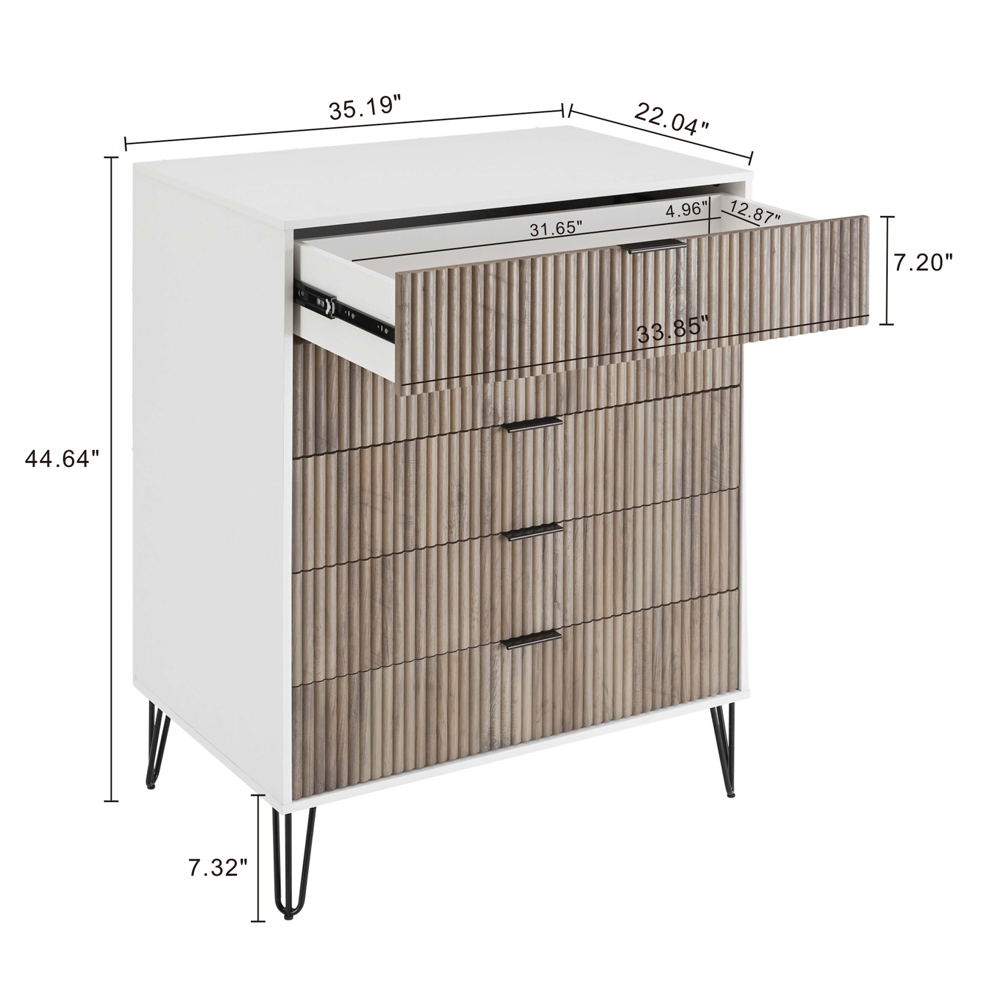 DUMBO 5-Drawer Tall MDF Dresser