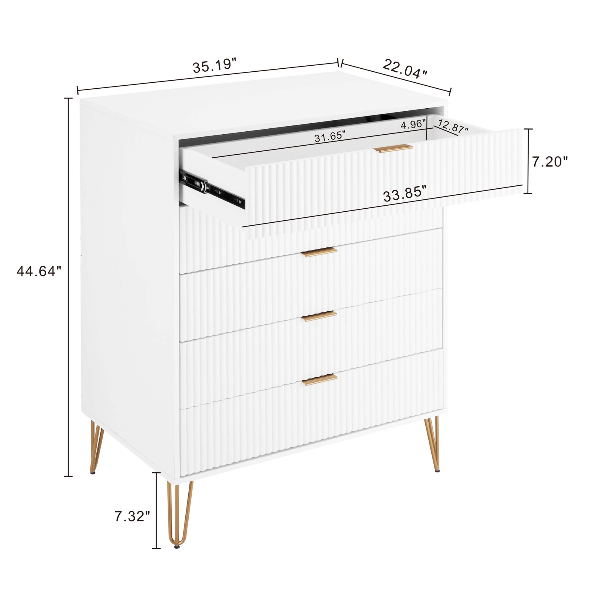 DUMBO 5-Drawer Tall MDF Dresser