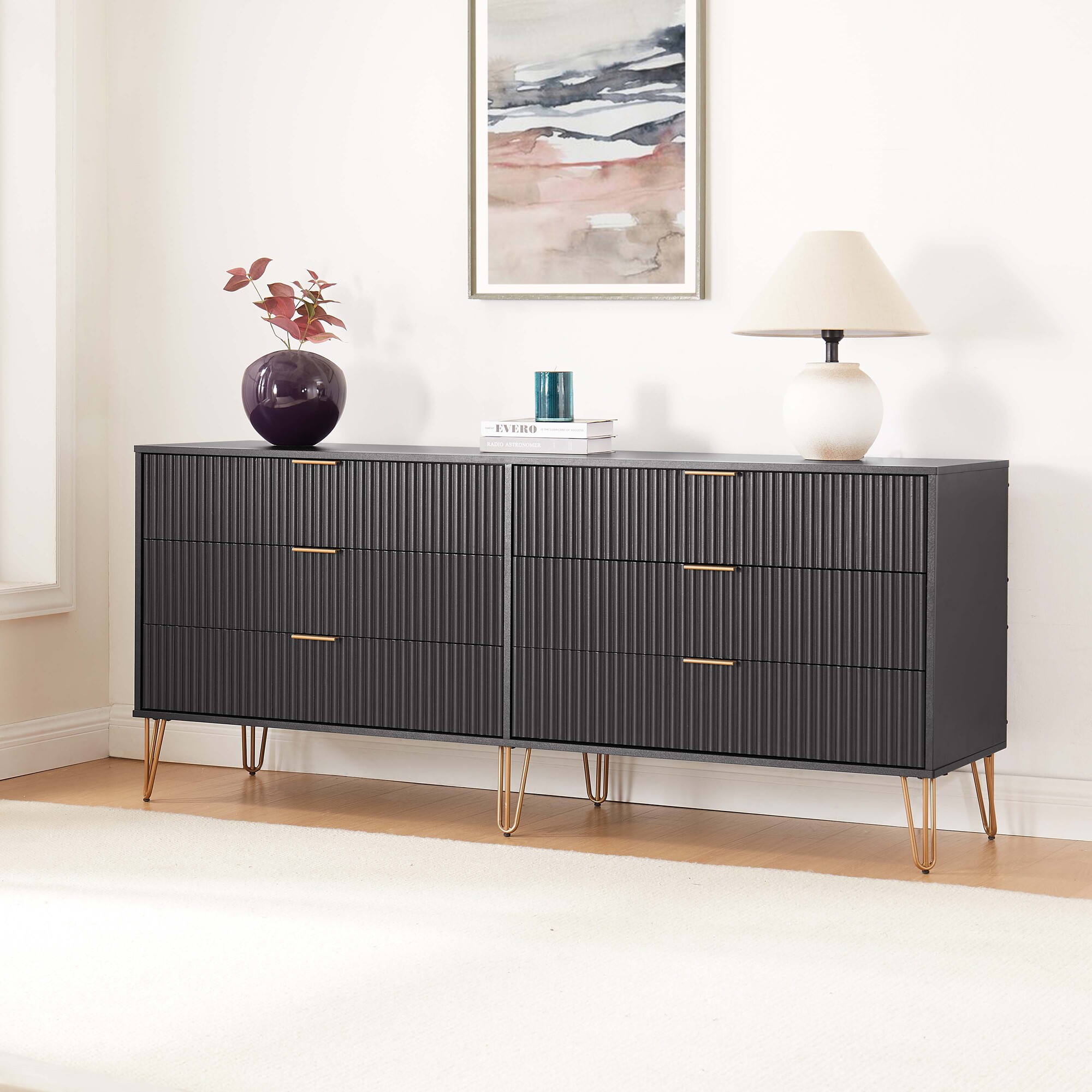 DUMBO 6-Drawer Low MDF Double Dresser