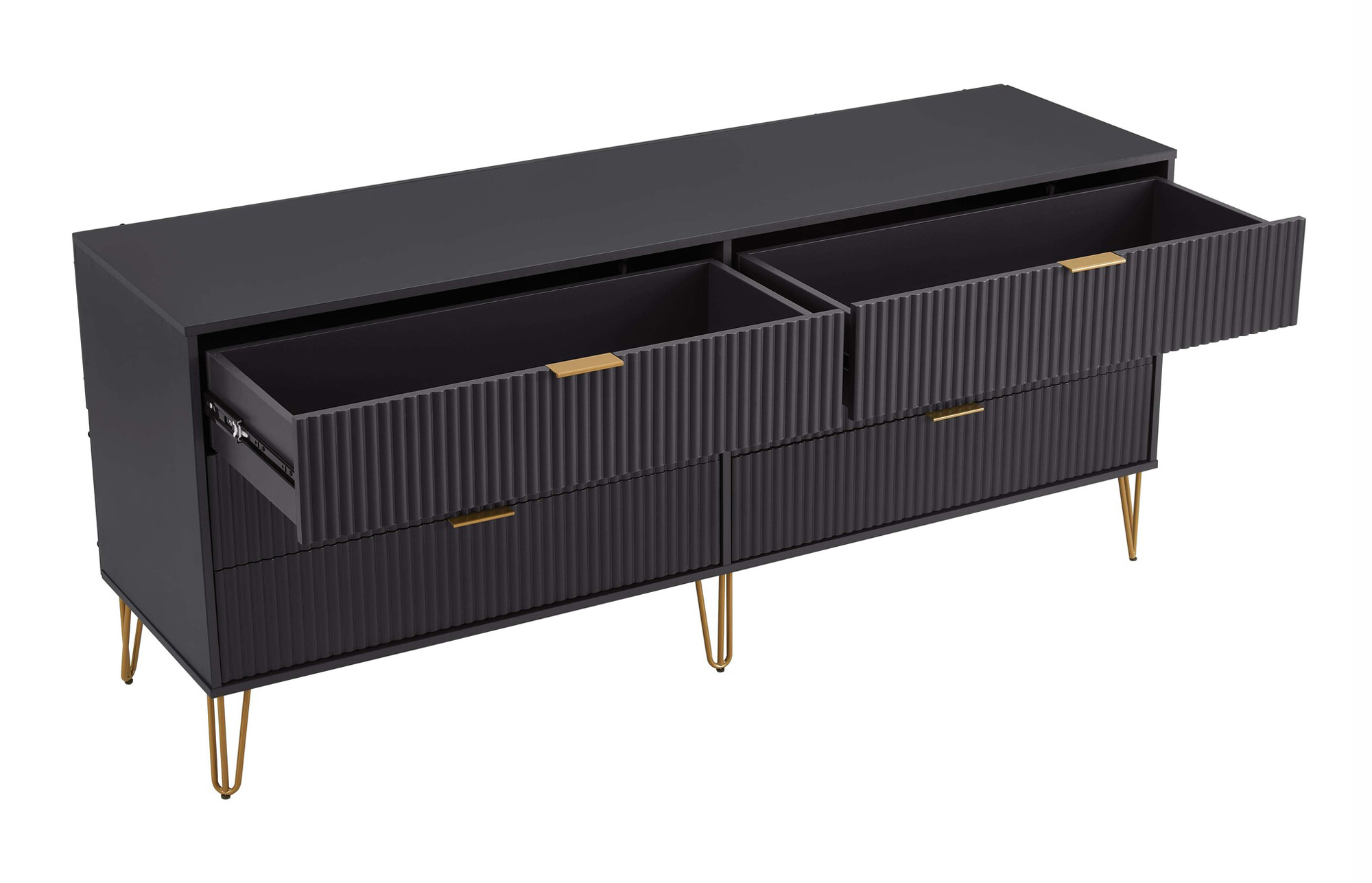 DUMBO 6-Drawer Low MDF Double Dresser