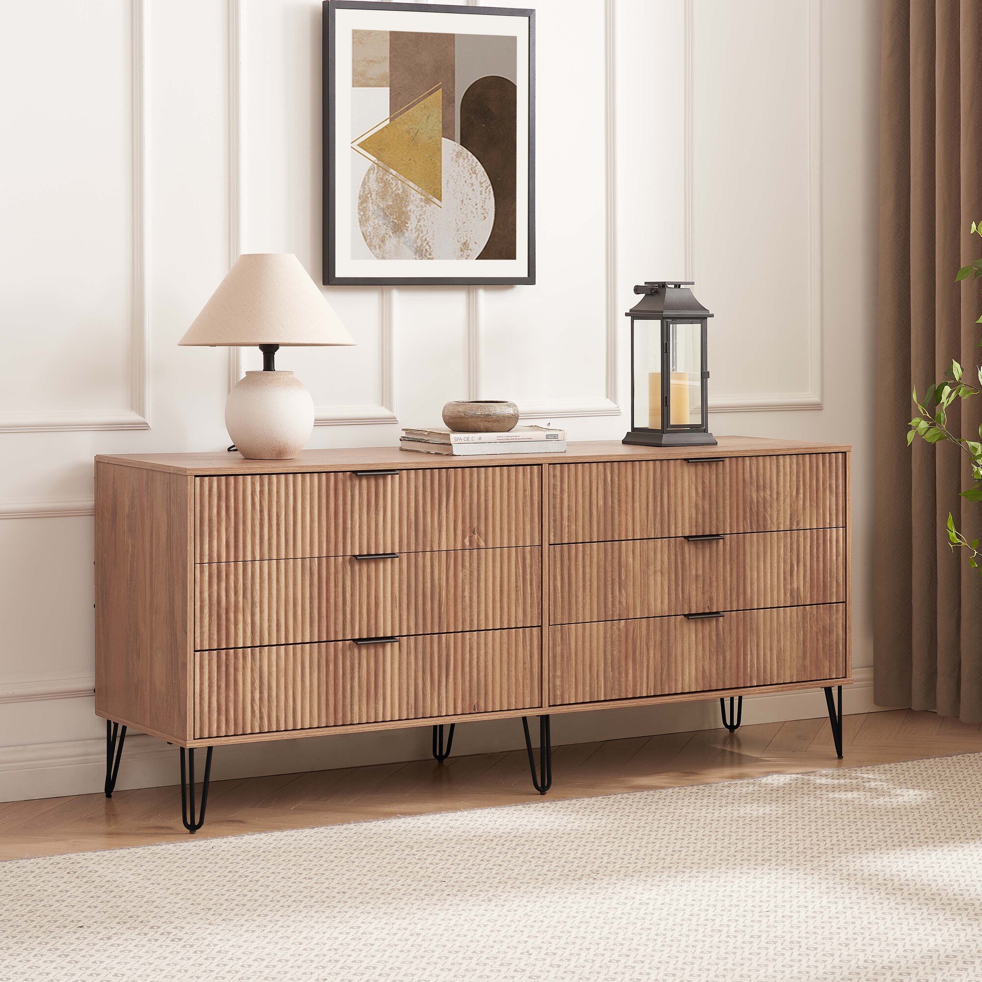 DUMBO 6-Drawer Low MDF Double Dresser