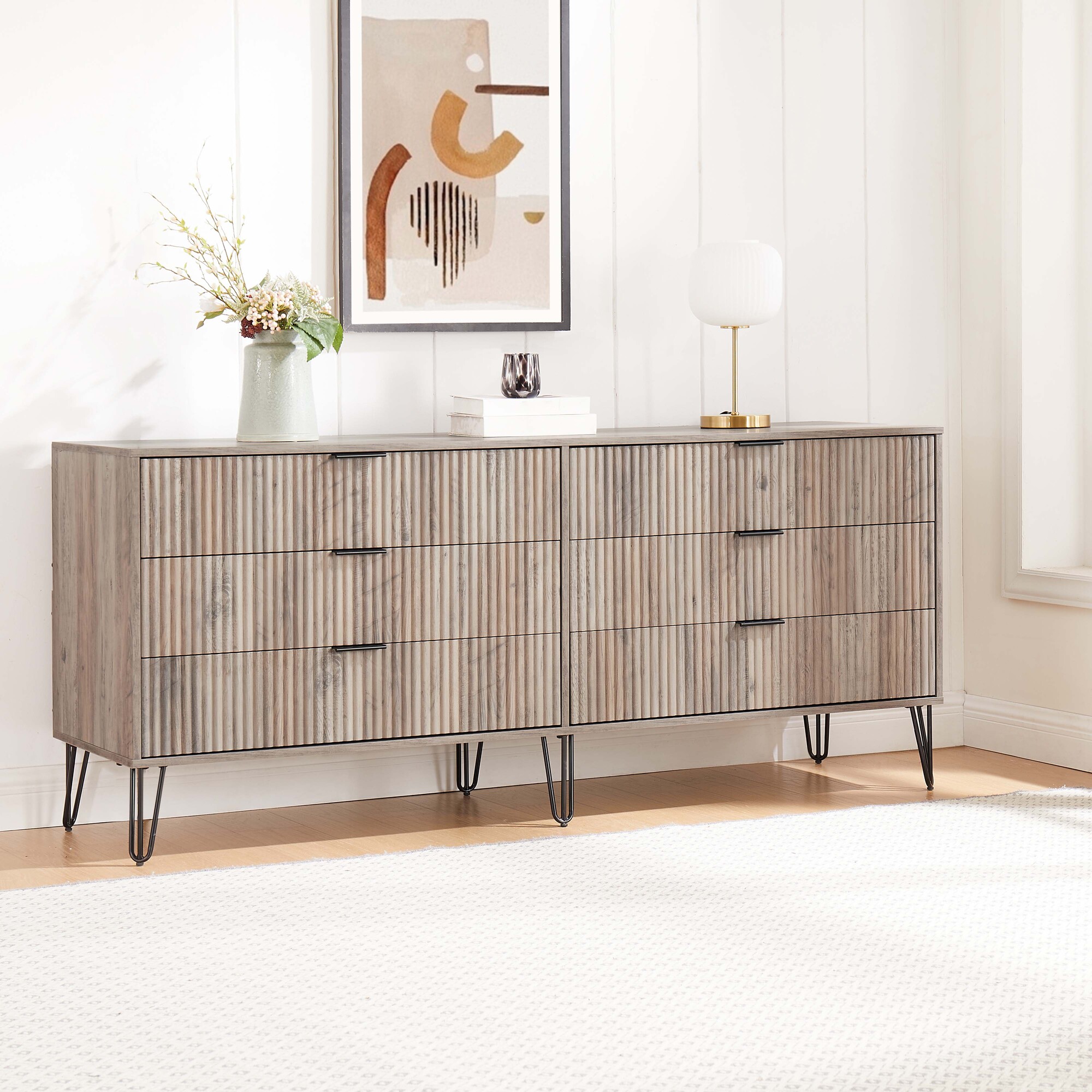 DUMBO 6-Drawer Low MDF Double Dresser