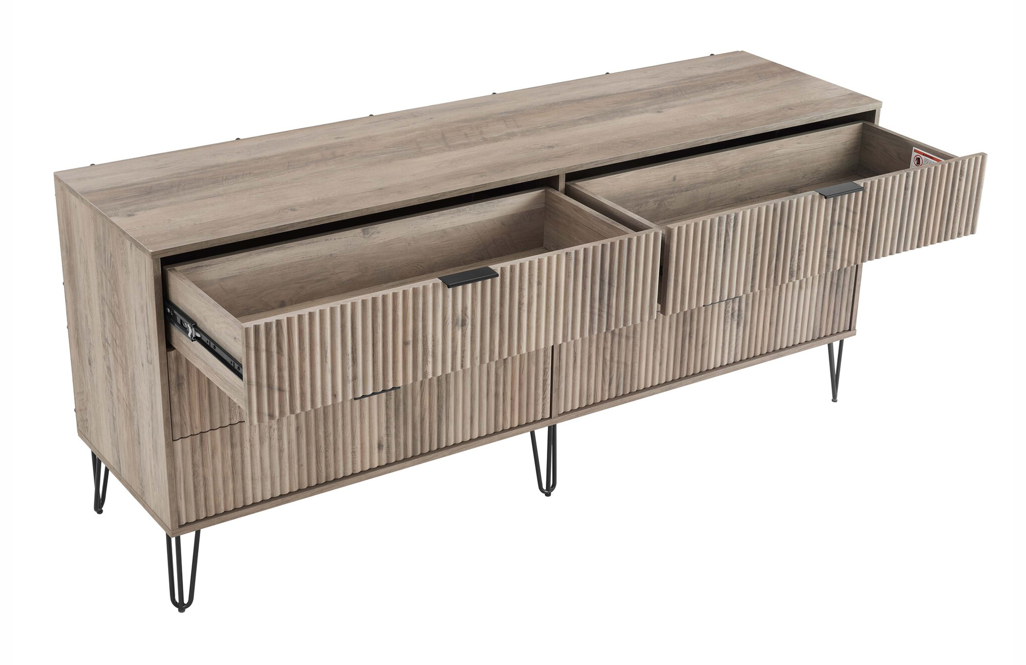 DUMBO 6-Drawer Low MDF Double Dresser