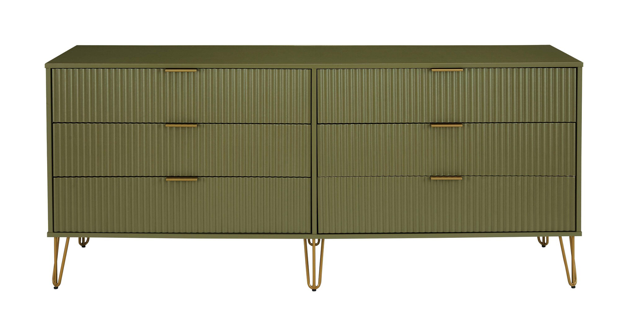 DUMBO 6-Drawer Olive Green Double Dresser