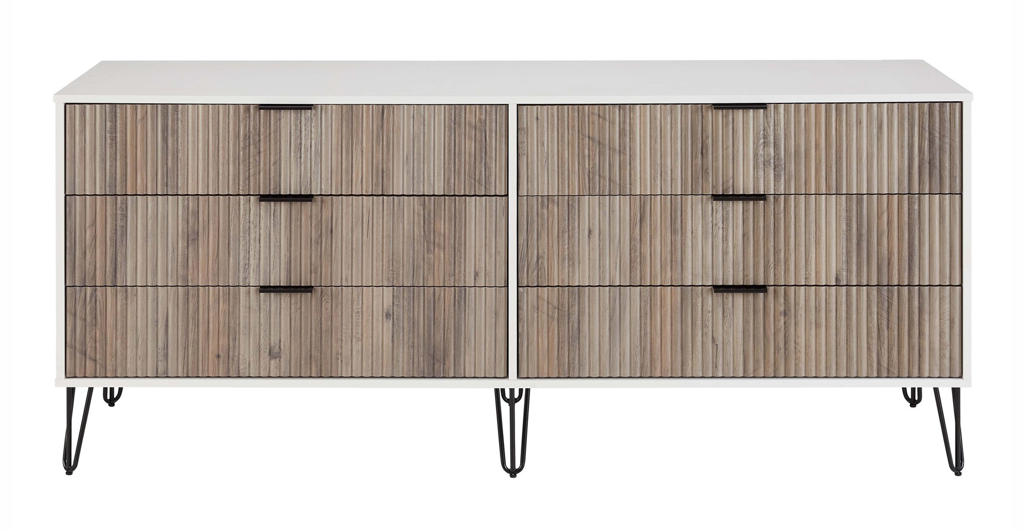 DUMBO 6-Drawer Low MDF Double Dresser