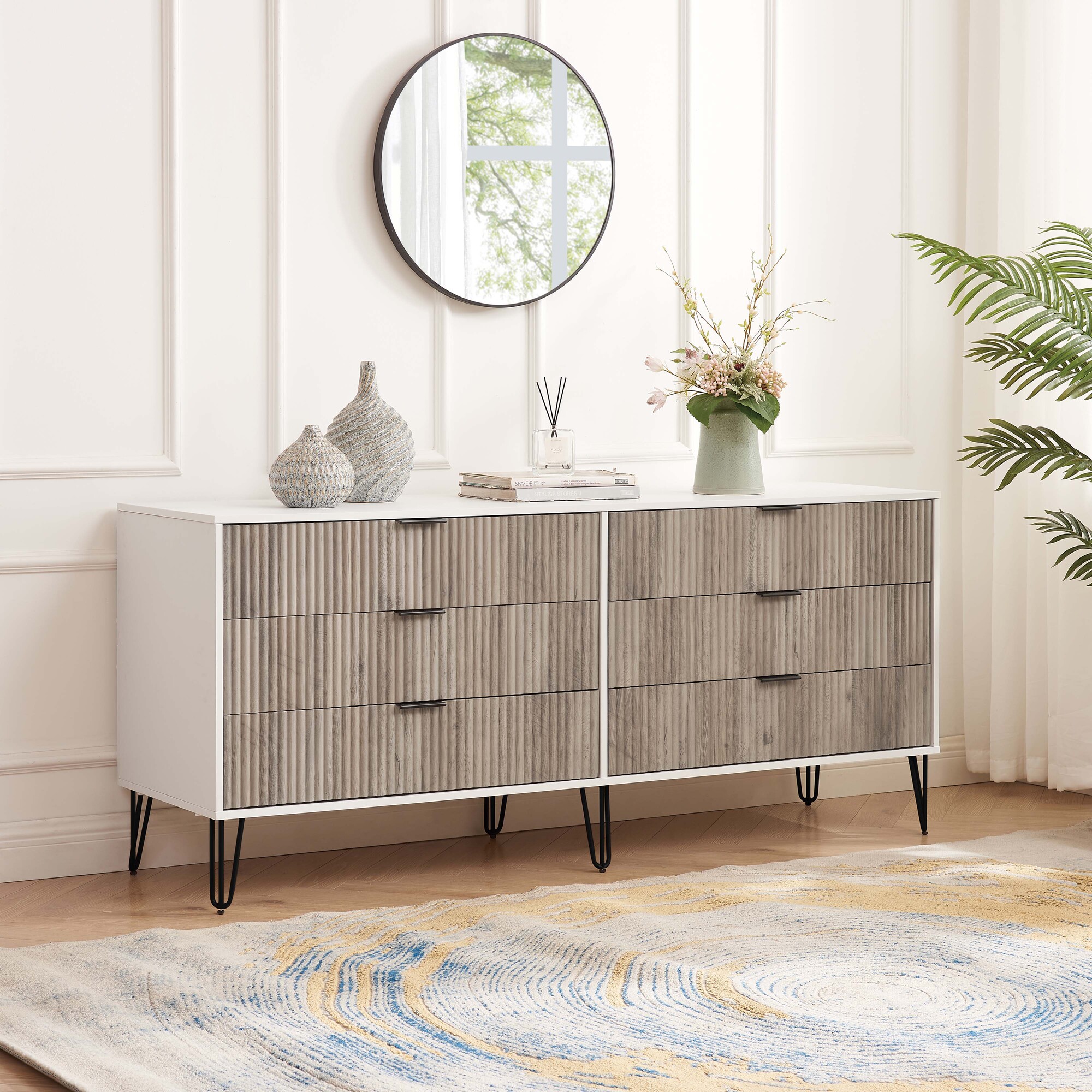 DUMBO 6-Drawer Low MDF Double Dresser