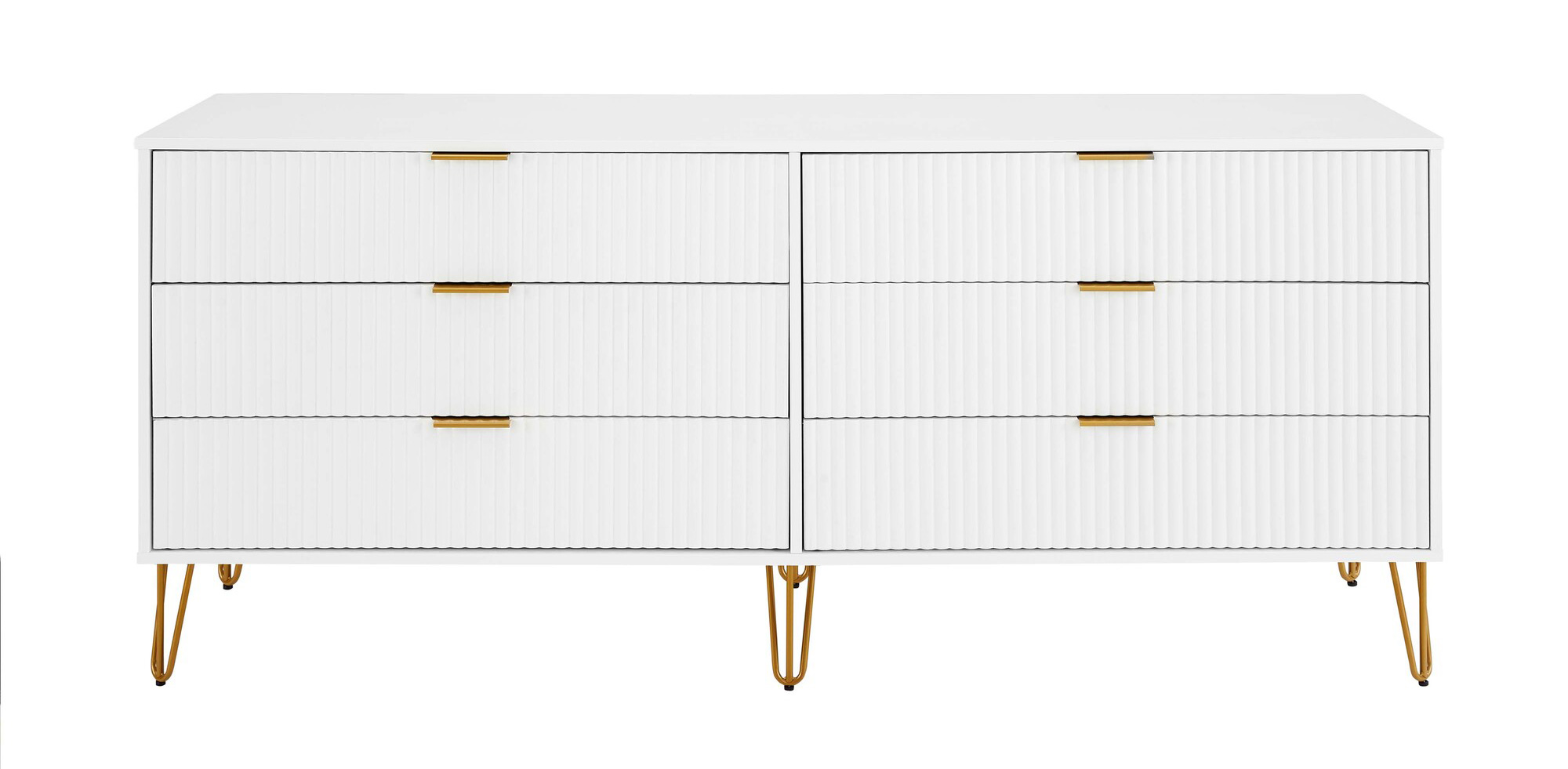 DUMBO 6-Drawer Low MDF Double Dresser
