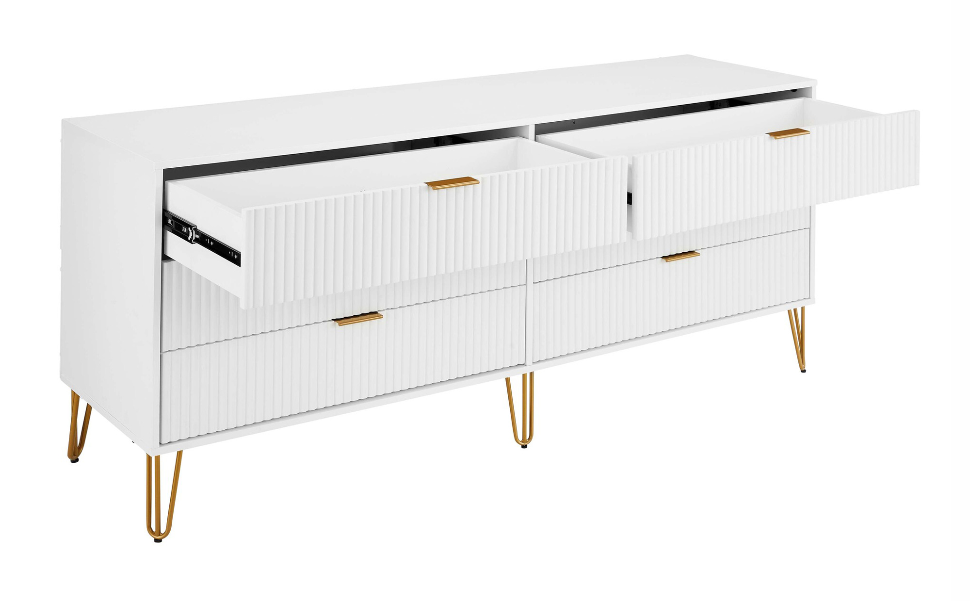 DUMBO 6-Drawer Low MDF Double Dresser