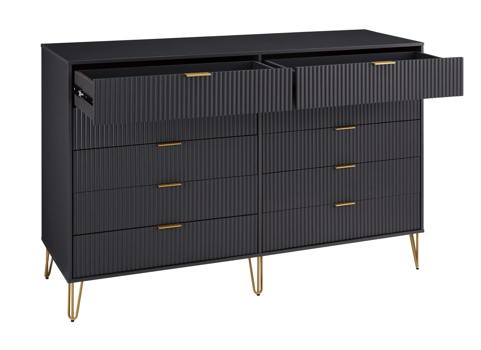 DUMBO 10-Drawer Tall MDF Double Dresser