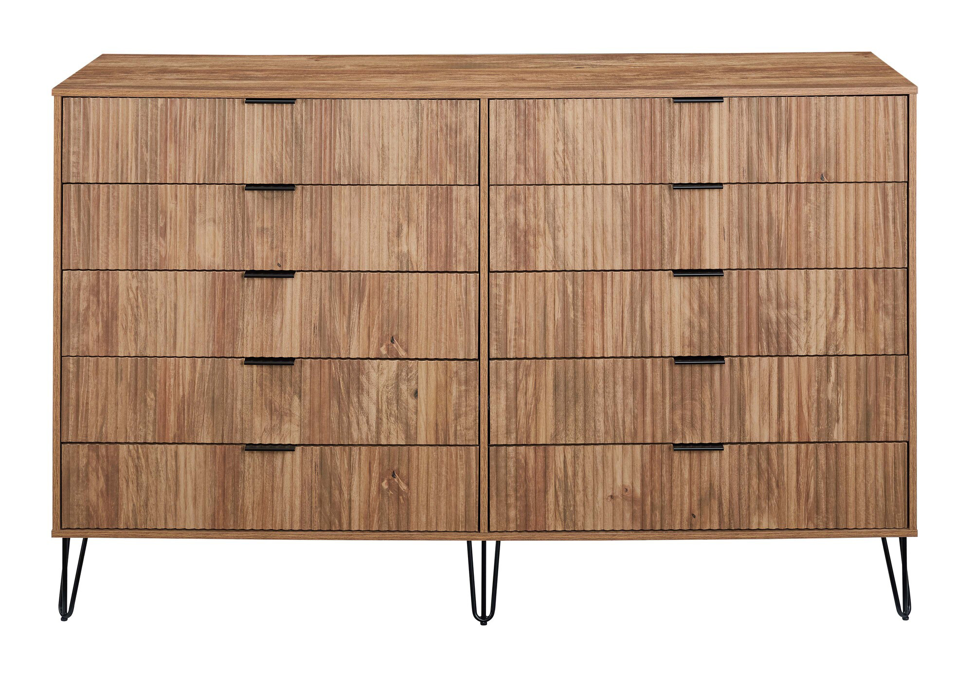 DUMBO 10-Drawer Tall MDF Double Dresser