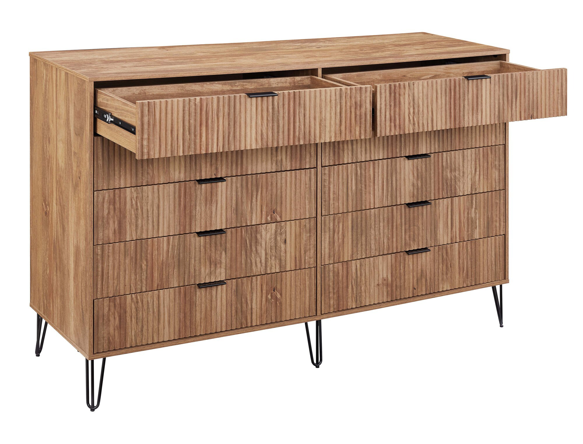 DUMBO 10-Drawer Tall MDF Double Dresser
