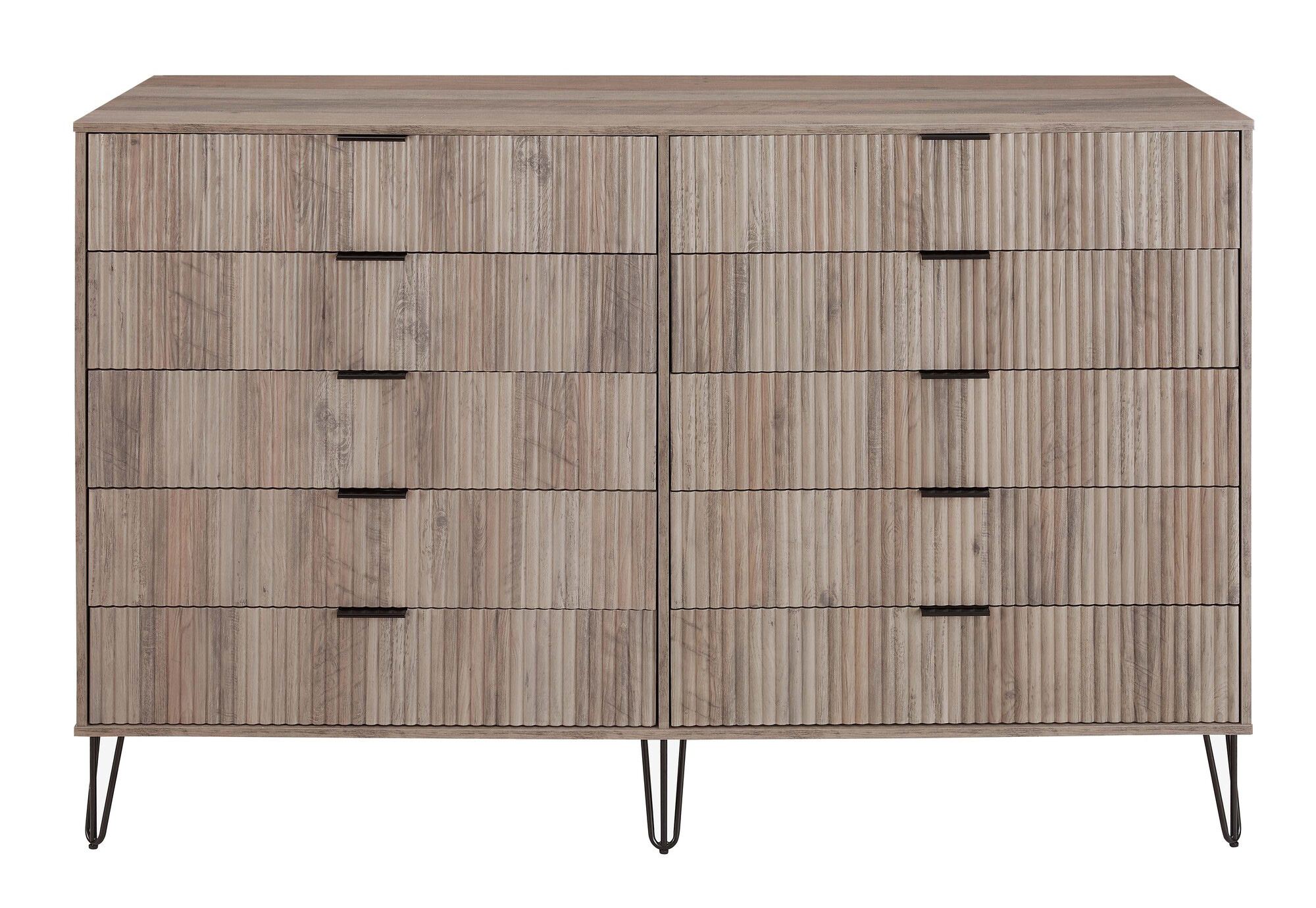 DUMBO 10-Drawer Tall MDF Double Dresser