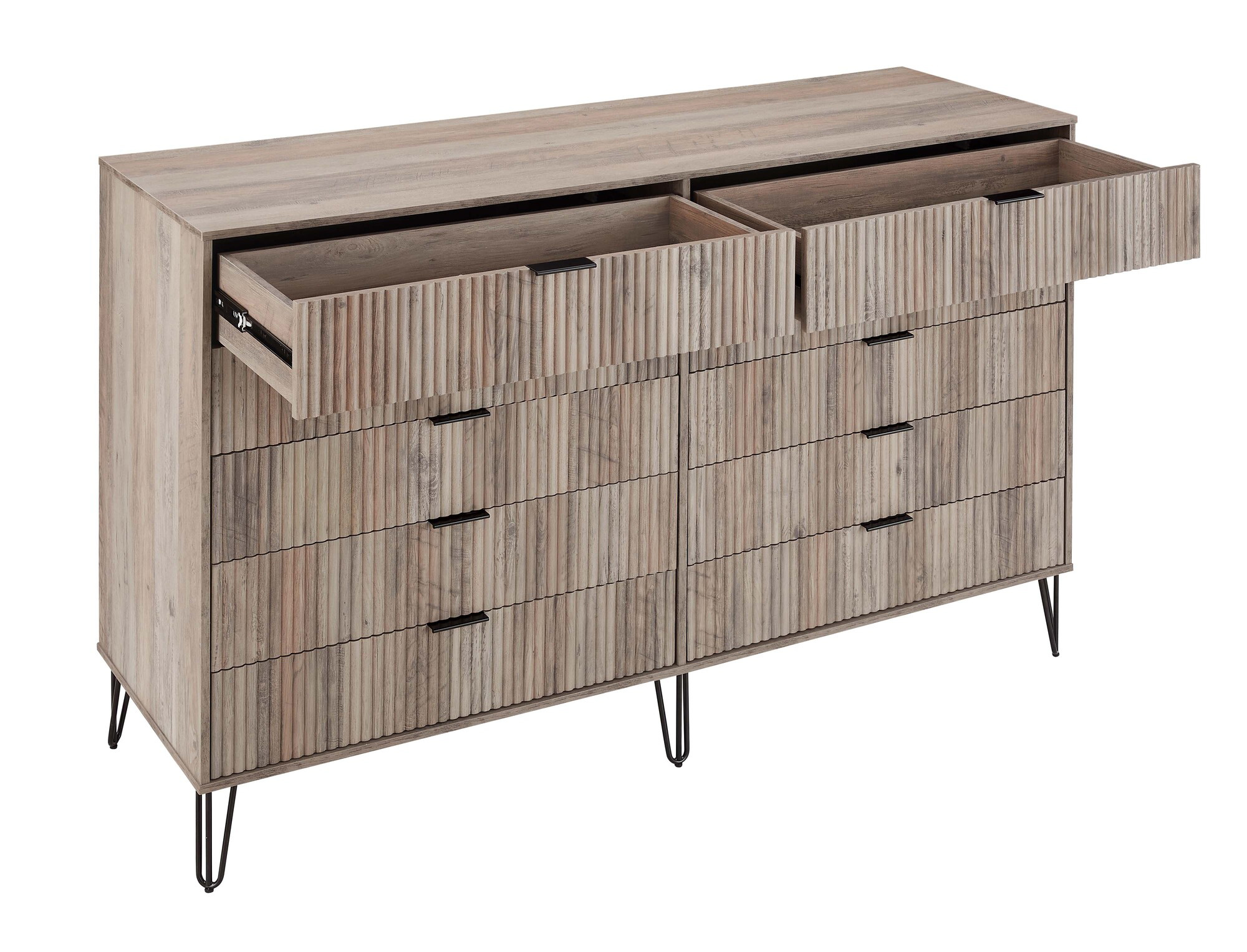 DUMBO 10-Drawer Tall MDF Double Dresser