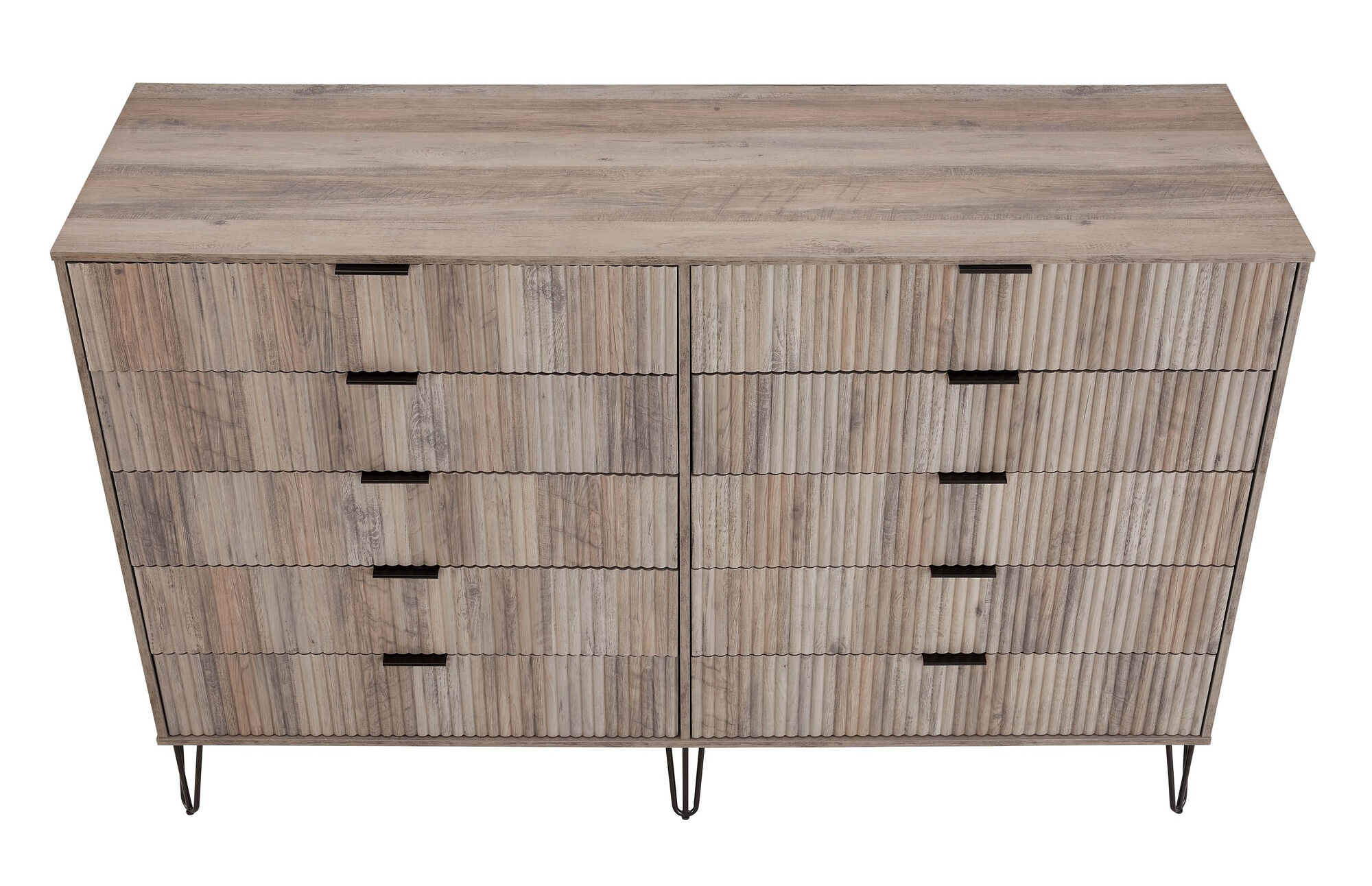 DUMBO 10-Drawer Tall MDF Double Dresser